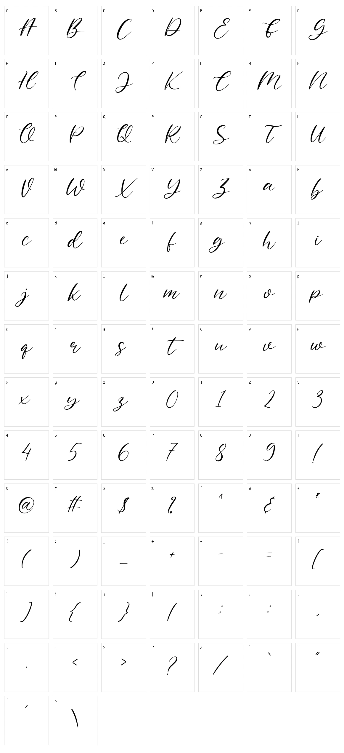 Eallitapie Character Set