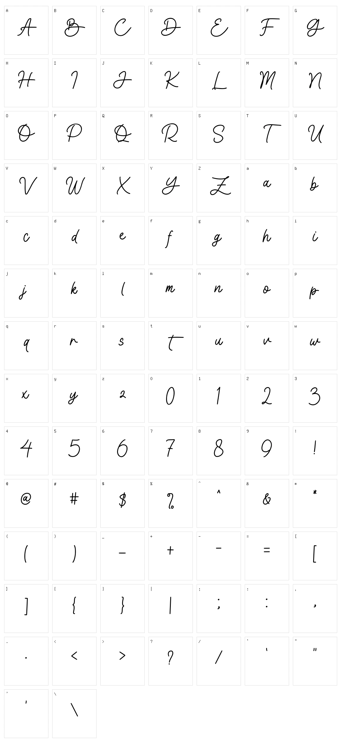 Earhtroline Character Set
