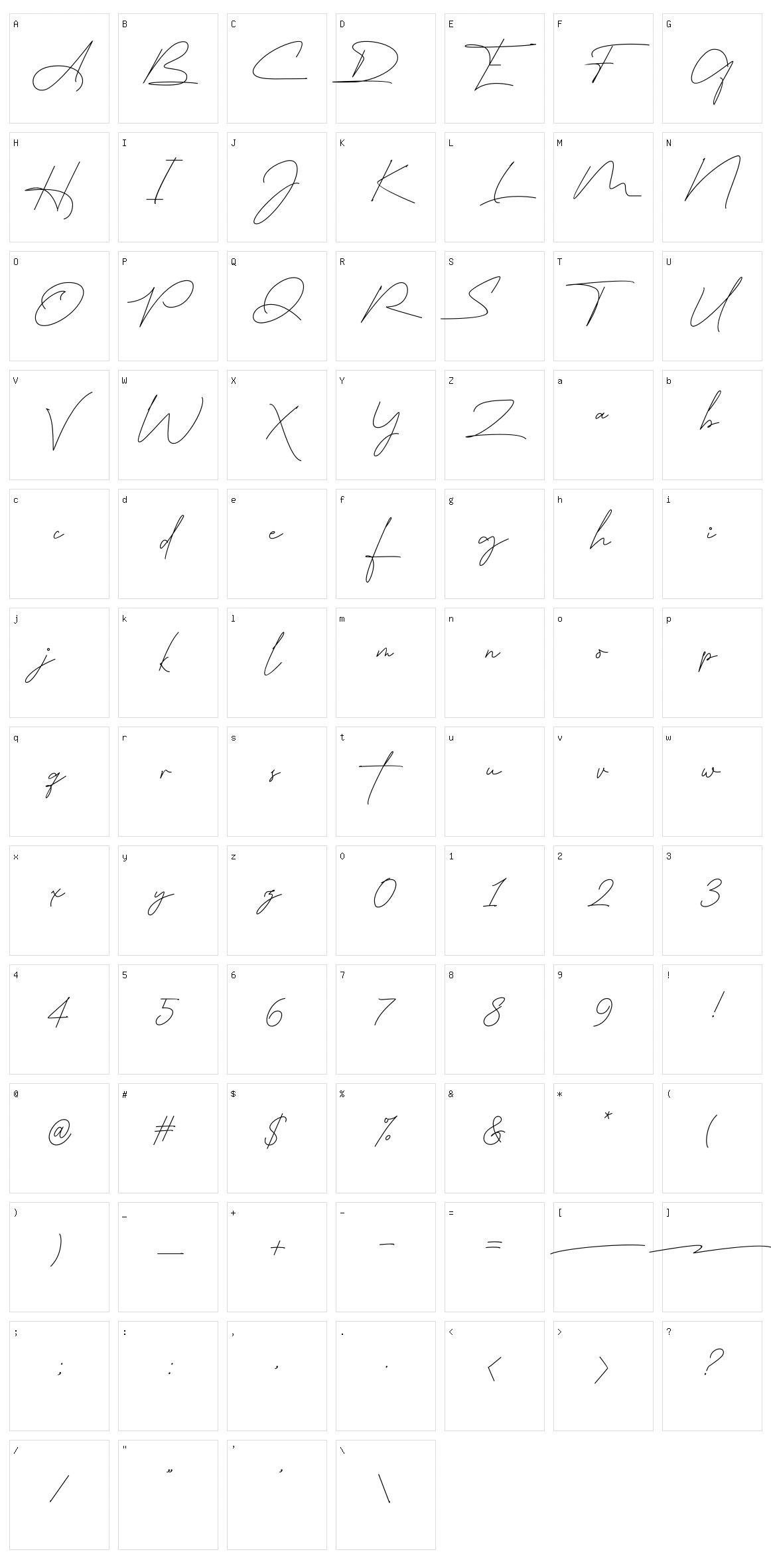 East Liberty Signature Character Set