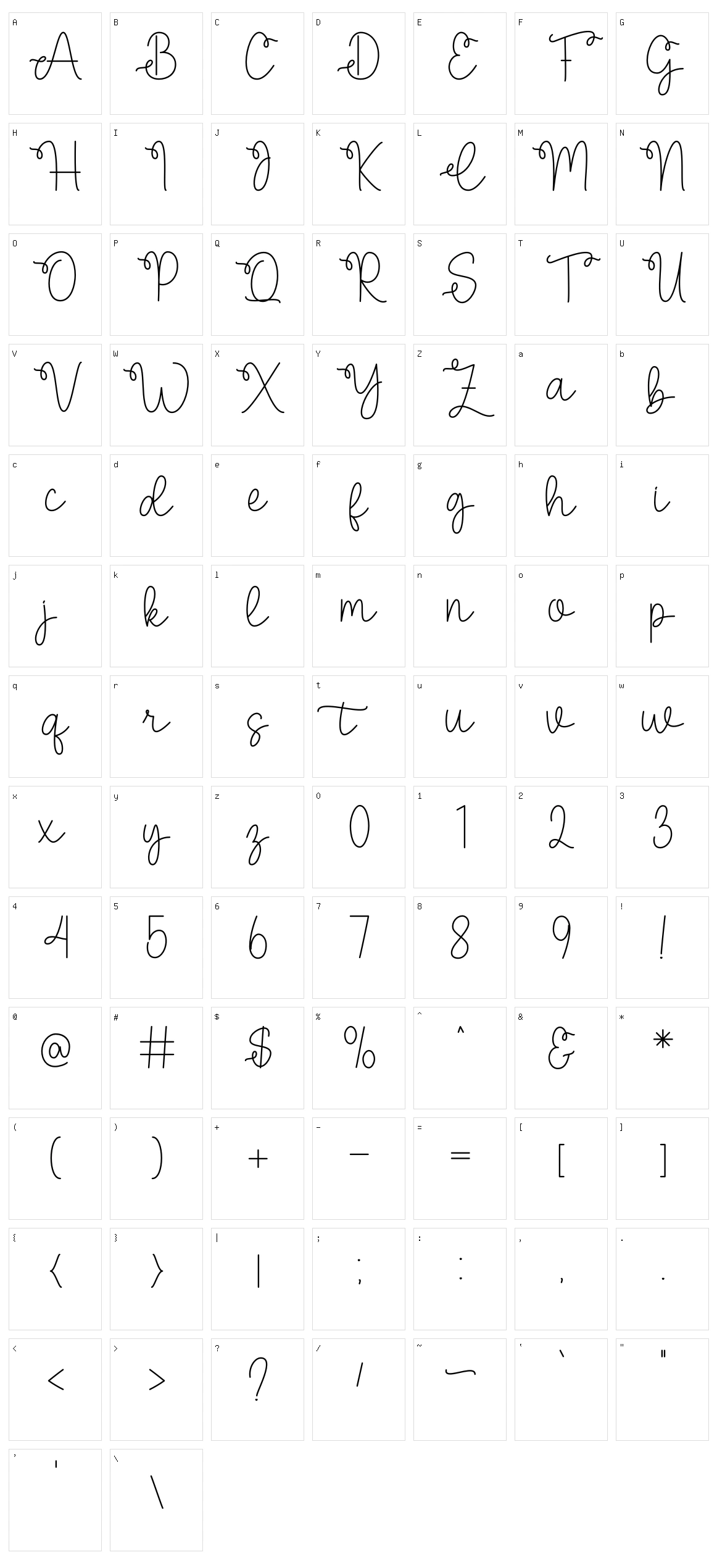 Easter Monoline Character Set