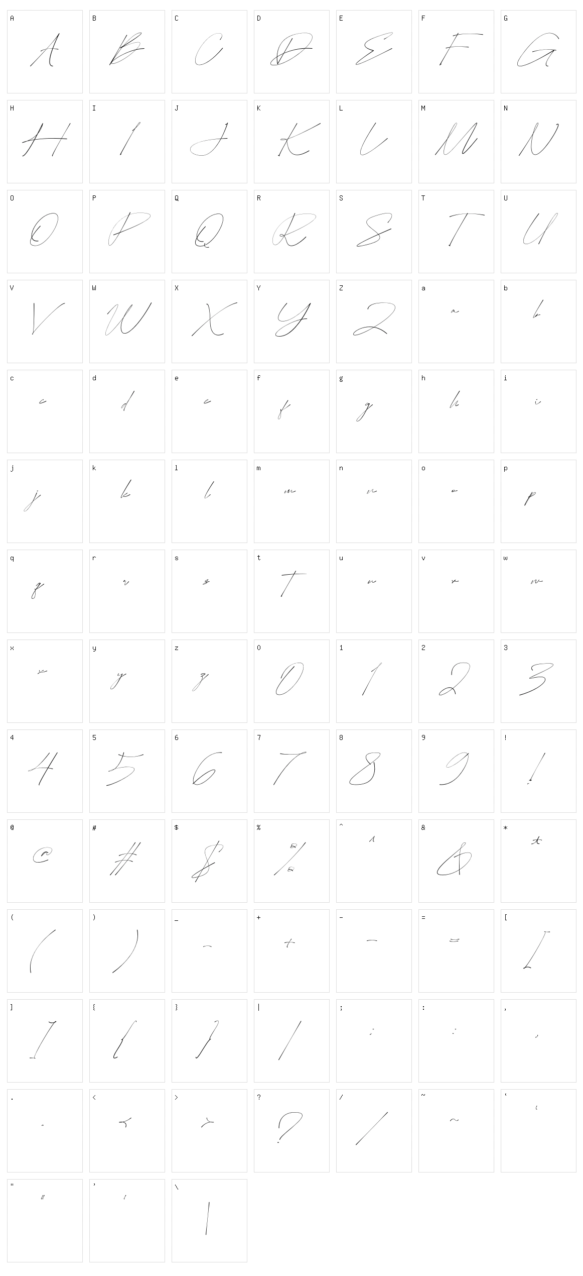 Easternation Signature Character Set