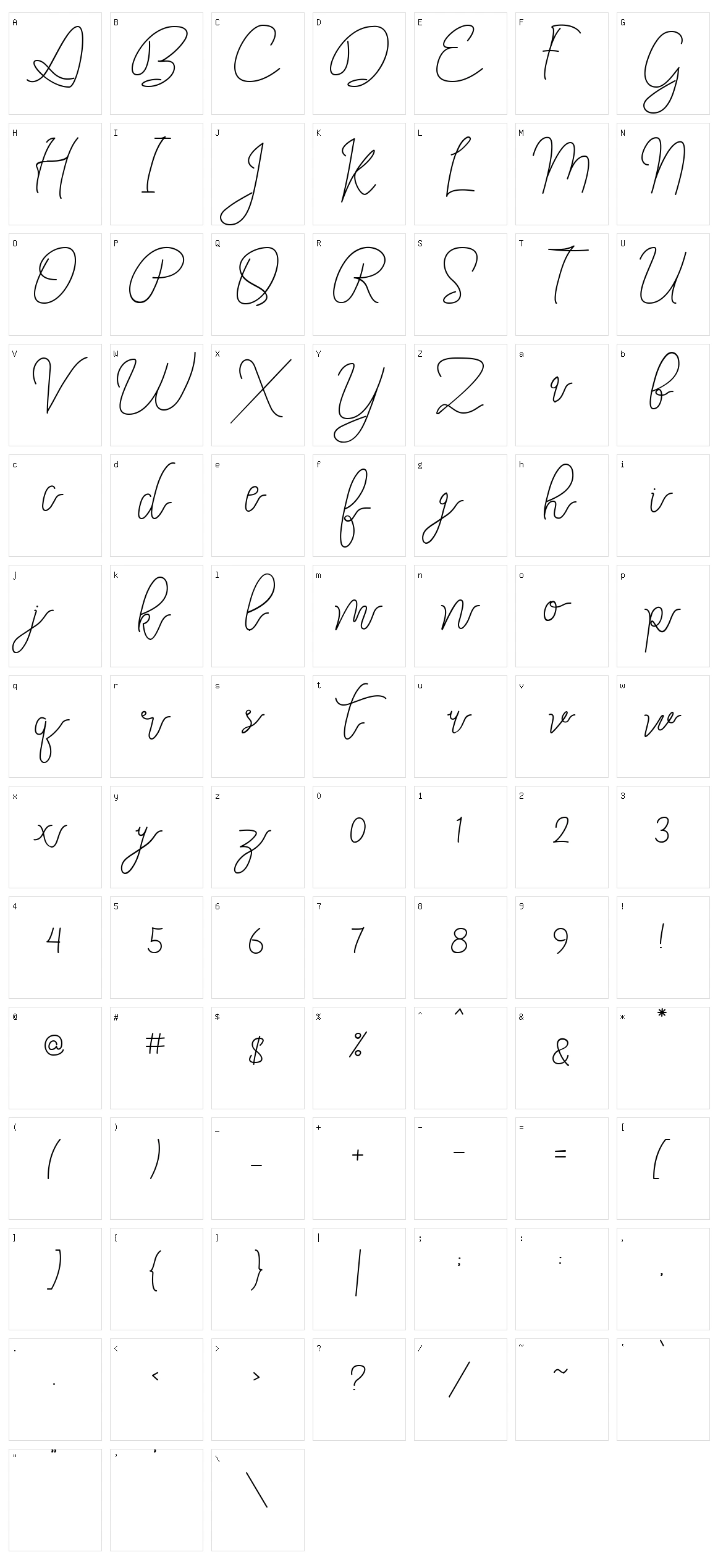 Eastpine Character Set