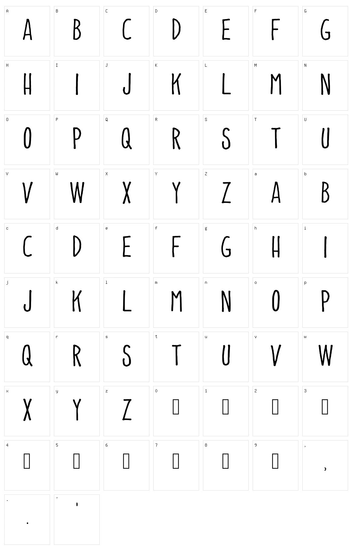 Easy Print Character Set