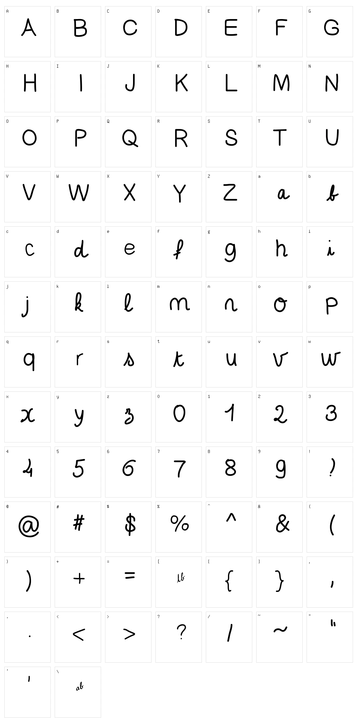 Ecolier Character Set