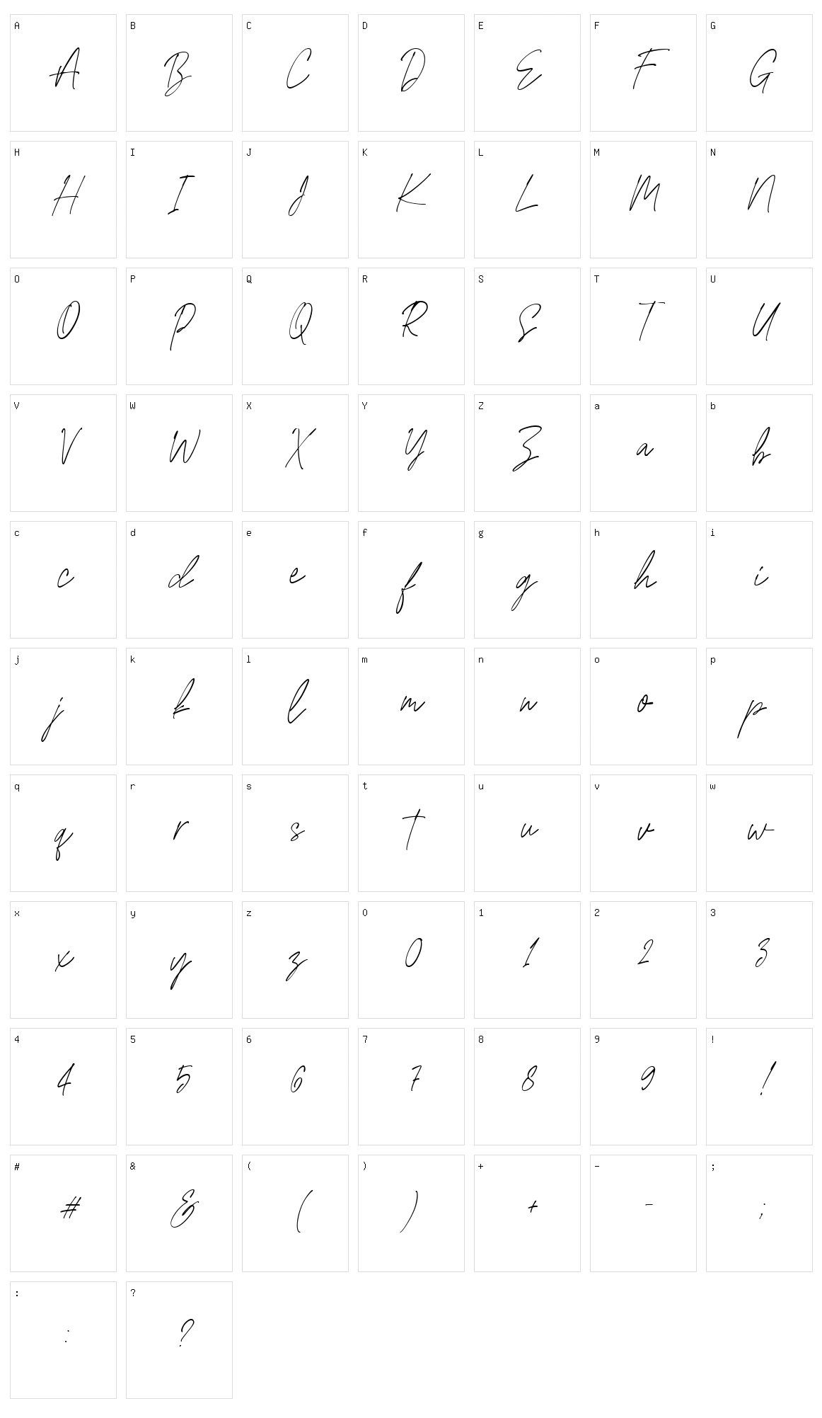 Edward Signature Character Set