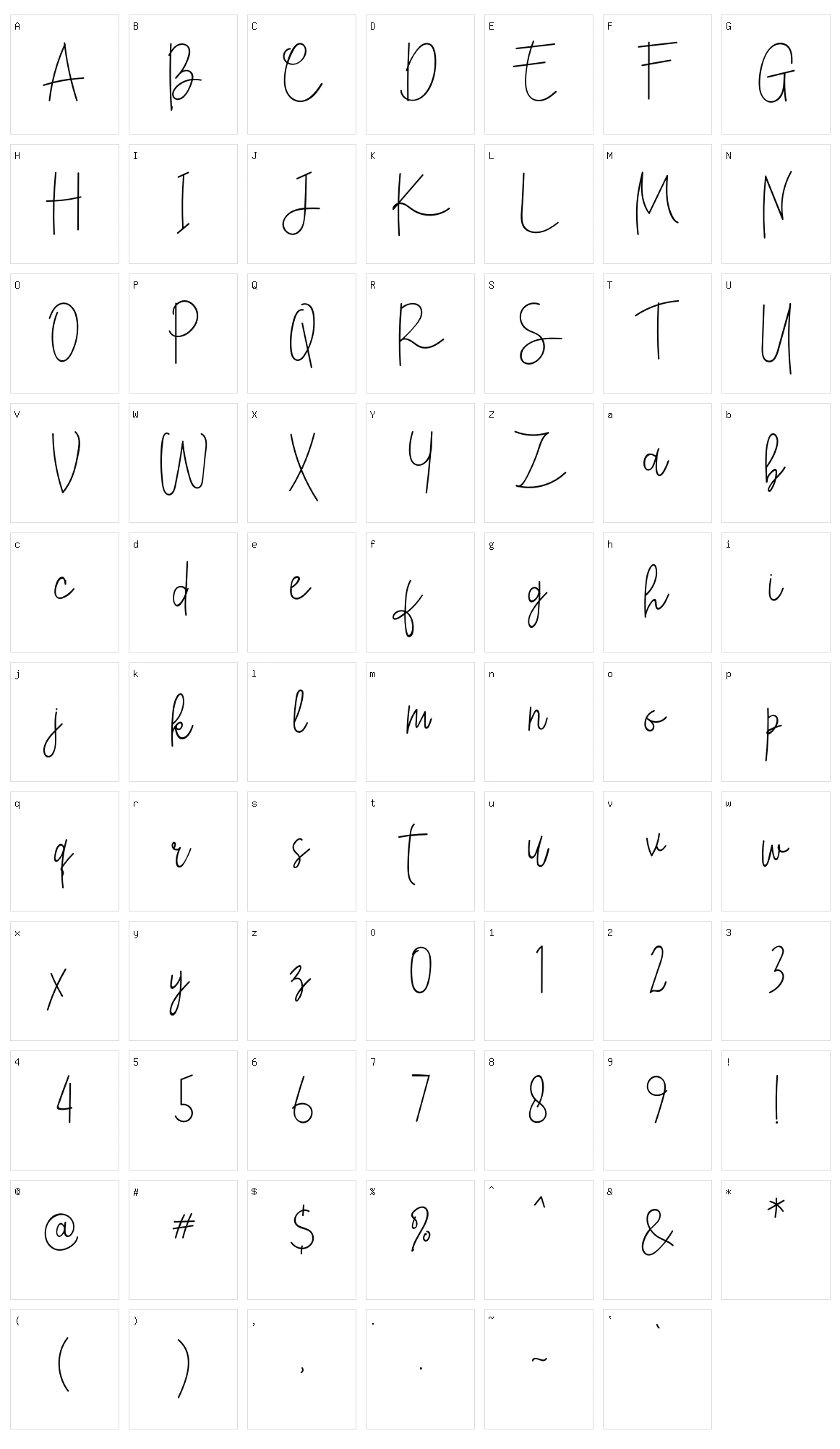 Eighties Signature Character Set