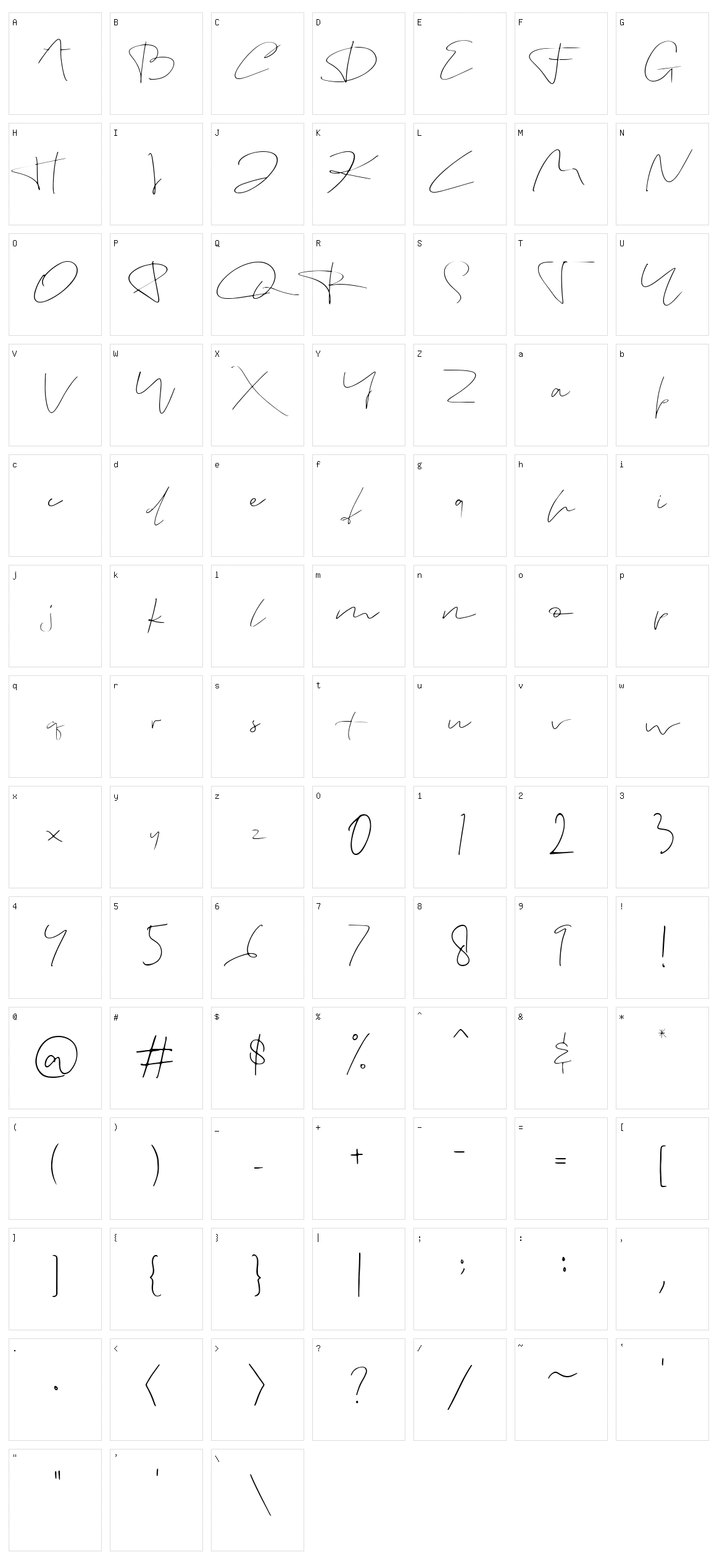 Einstein Character Set