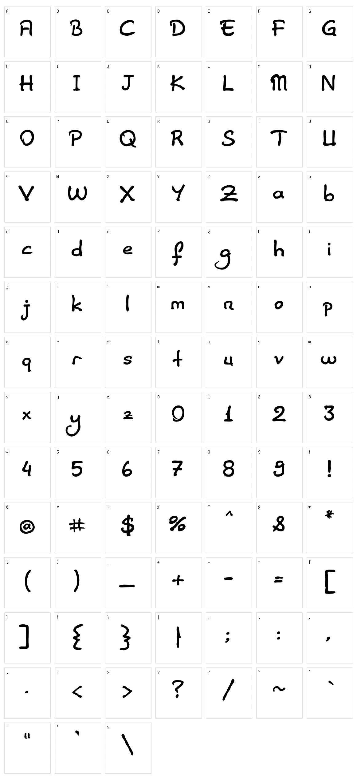 Elif Sans Herif Character Set