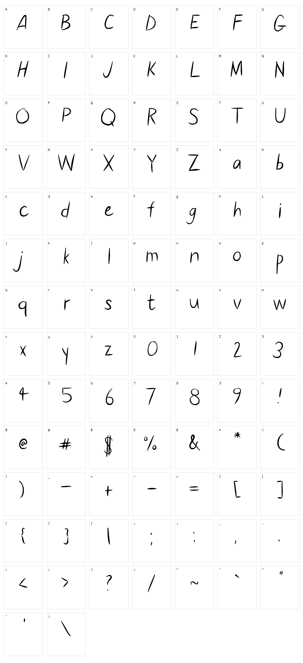 Elisana Character Set