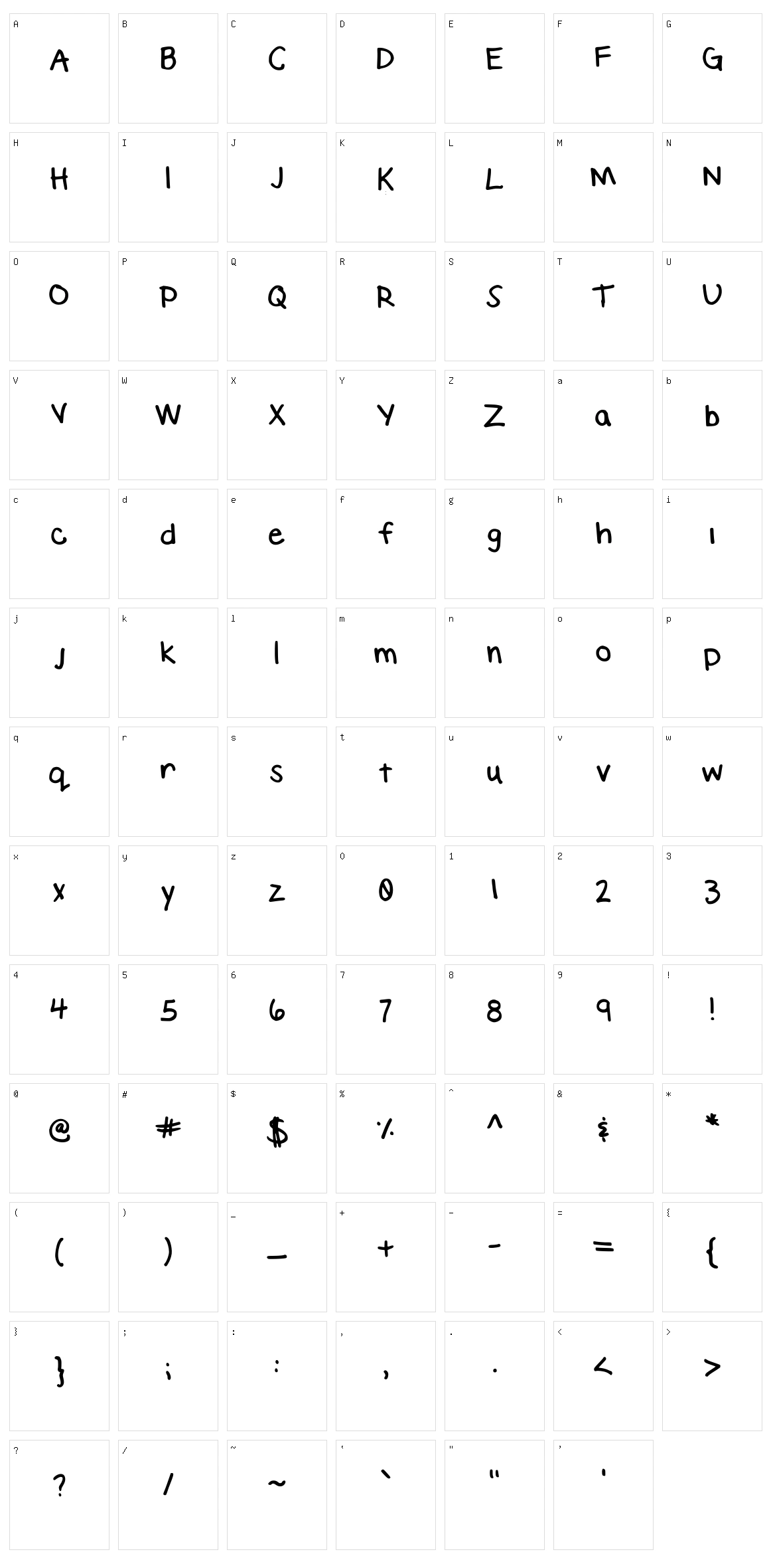 Elizabeth Handwriting Character Set