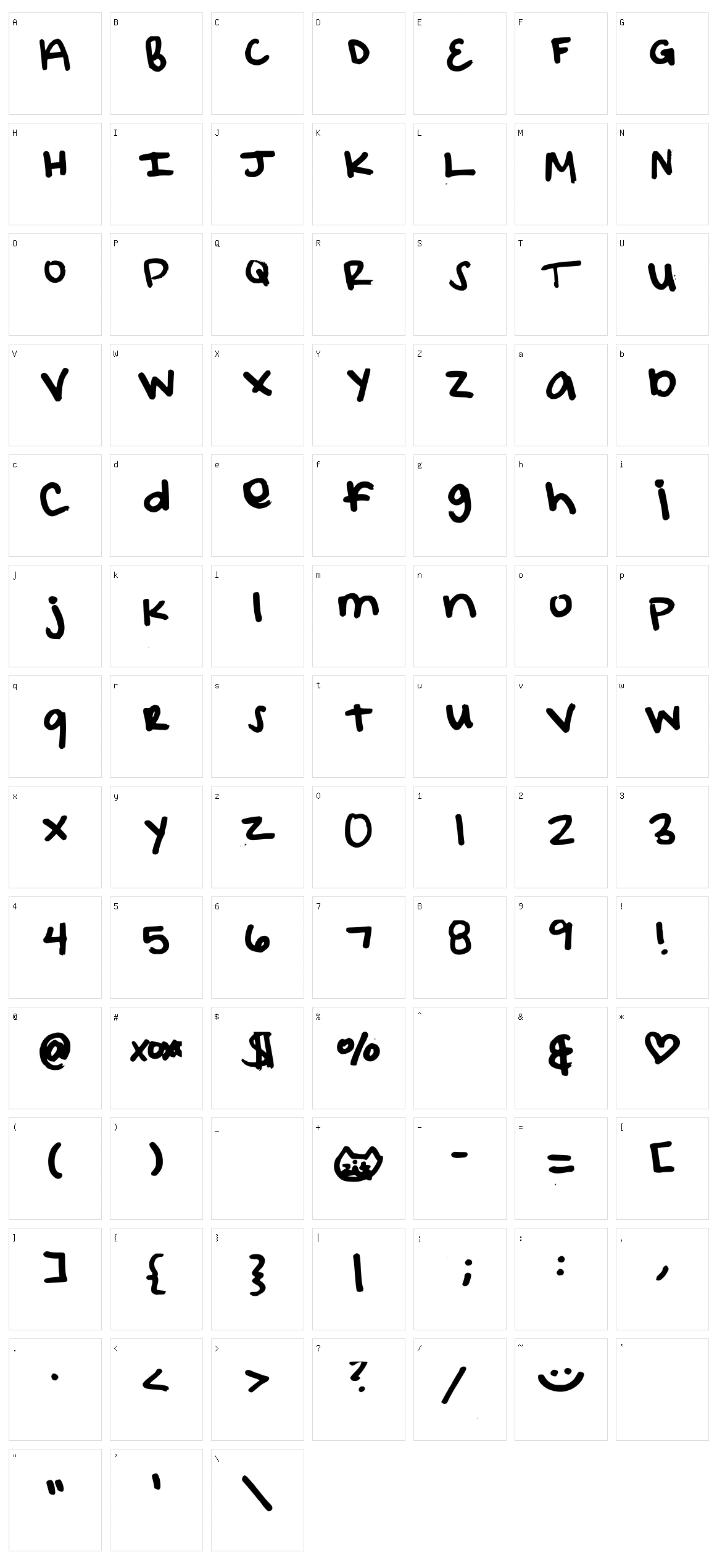Elizacat Character Set