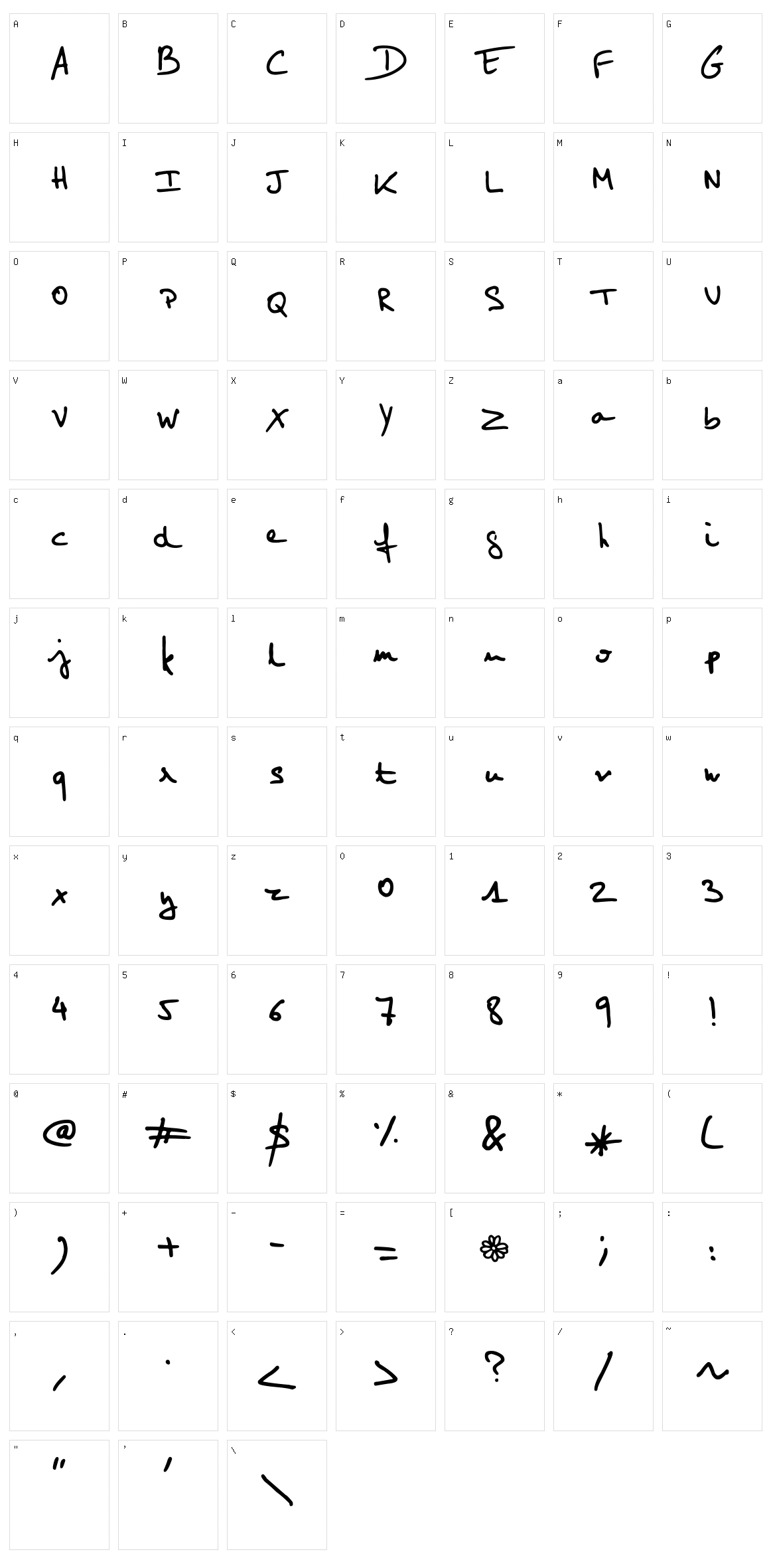 Elo Hand Character Set