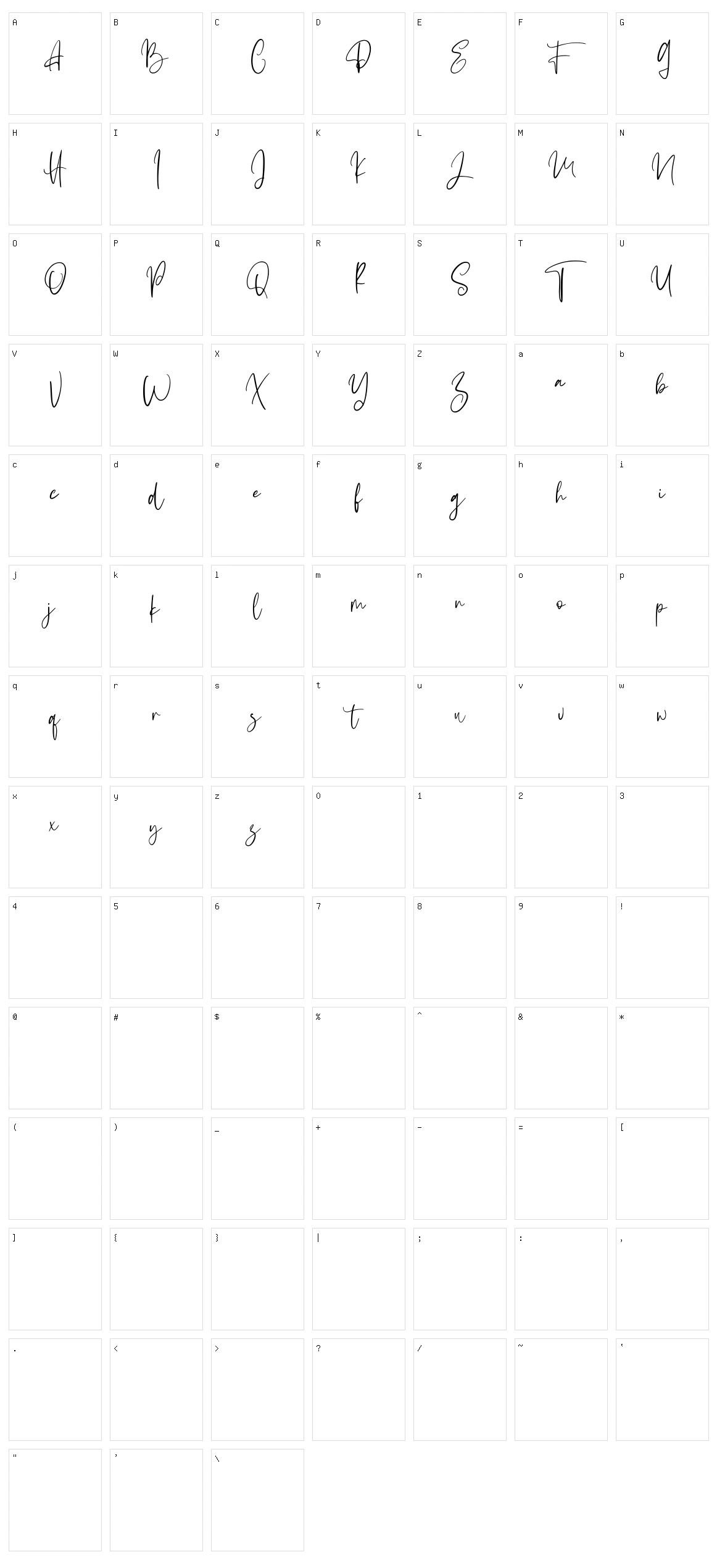 Elosiam Character Set