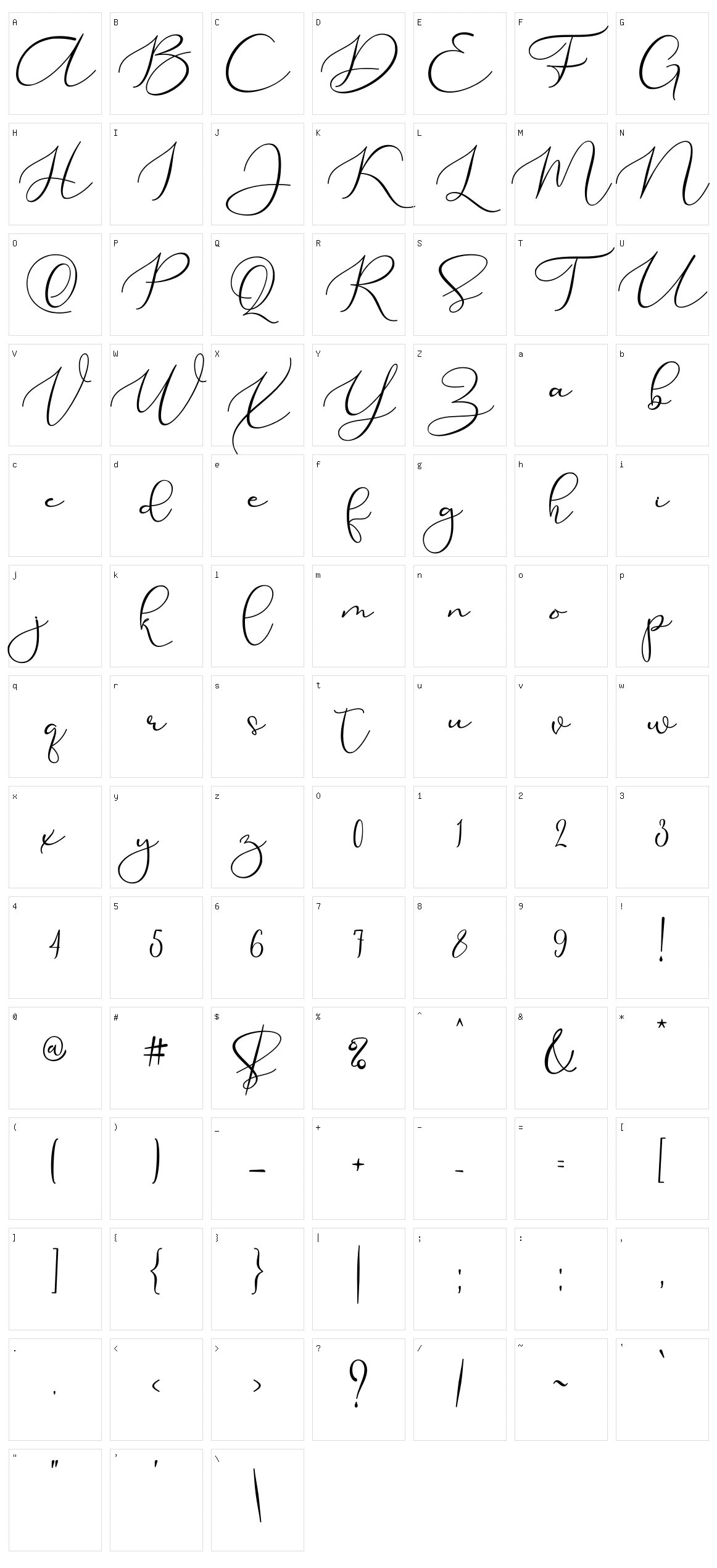 Elsabetha Character Set