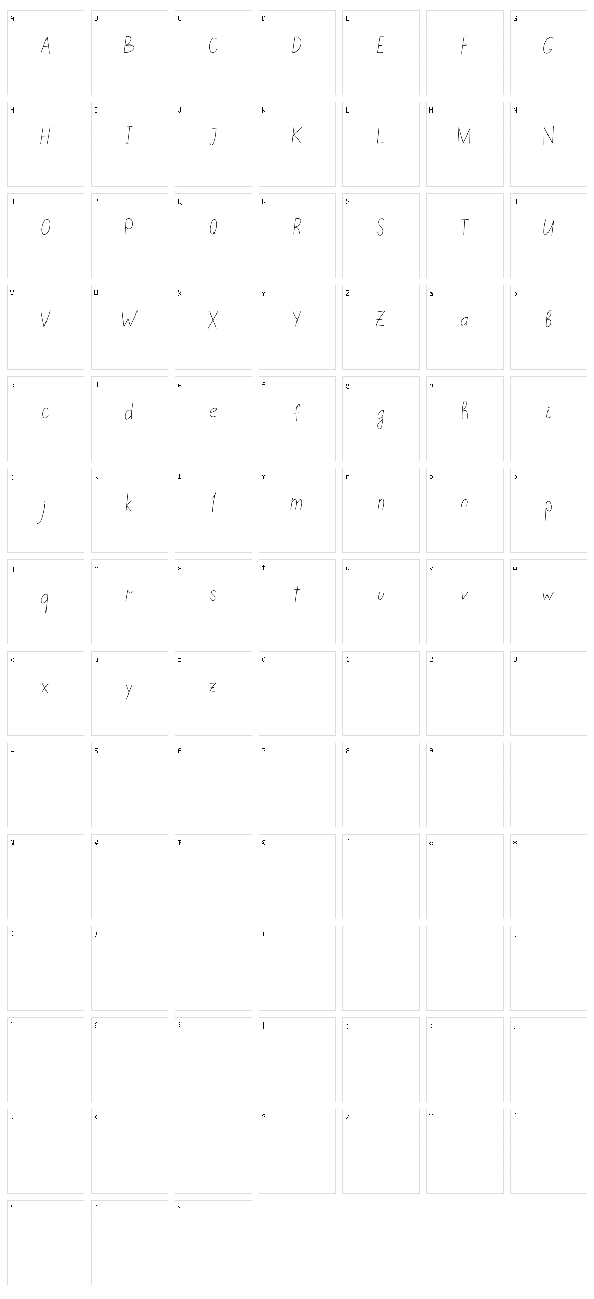 Embarla Firgasto Handwritten Character Set