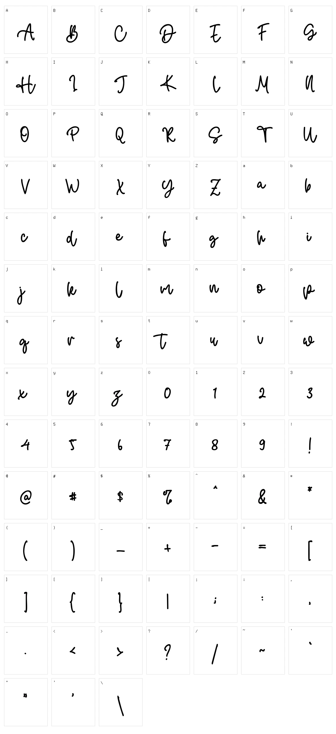 Emberton Character Set