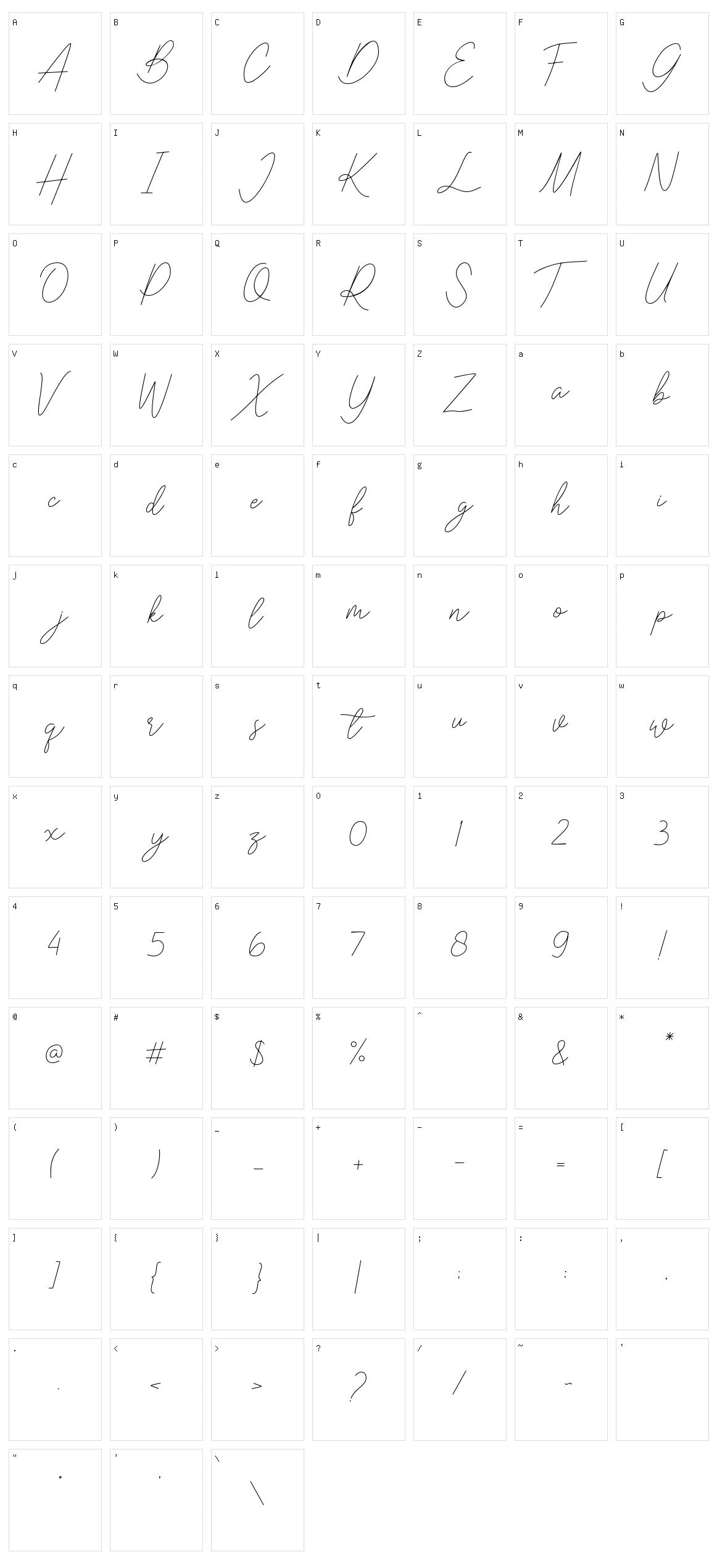 Emelynd Character Set