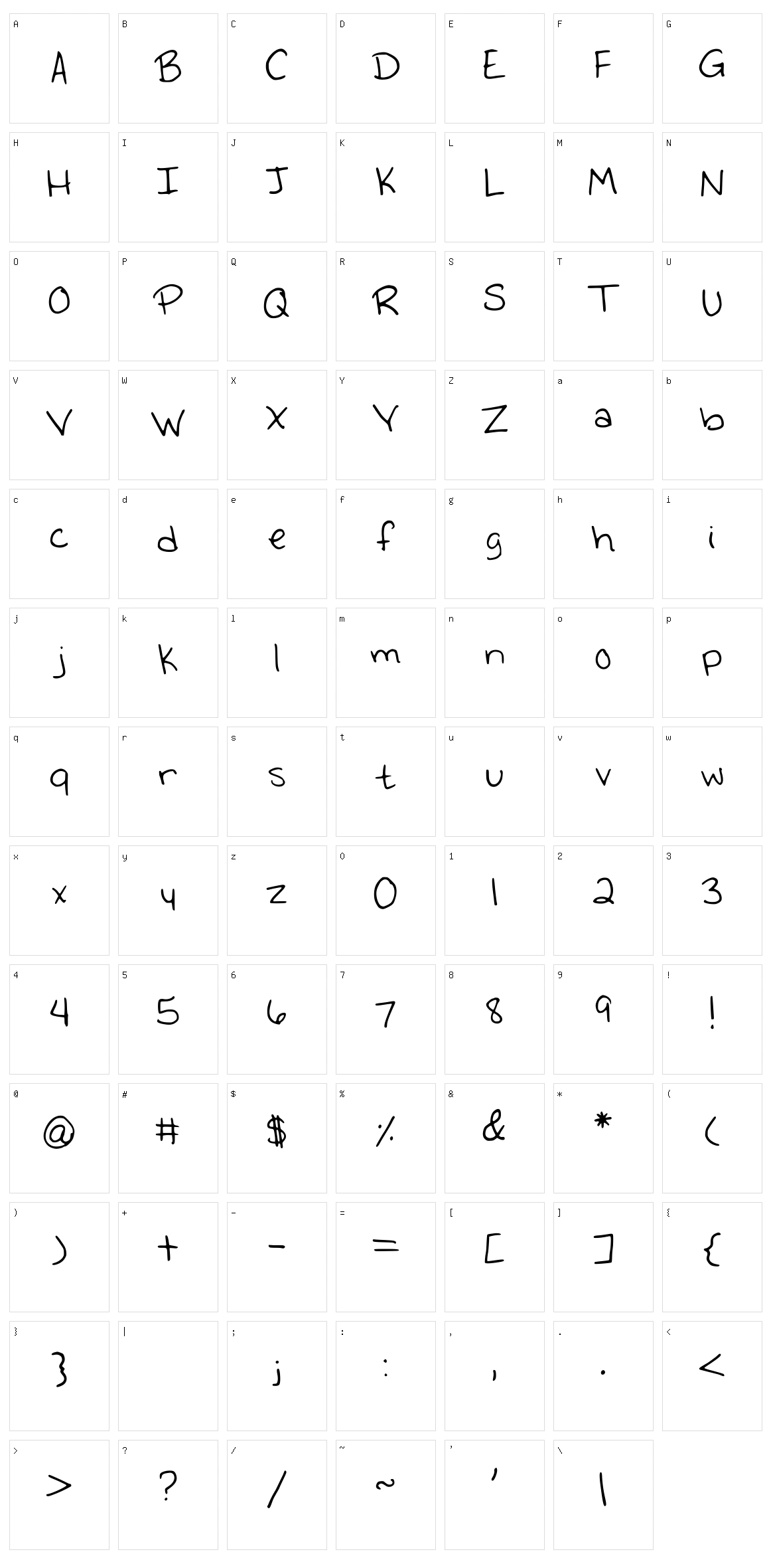 Emmys Handwriting Character Set
