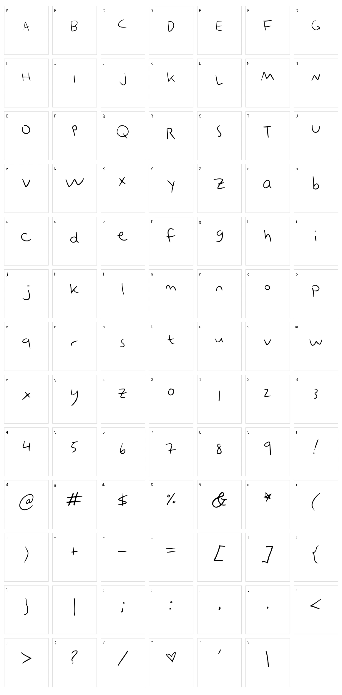 Emobot Character Set