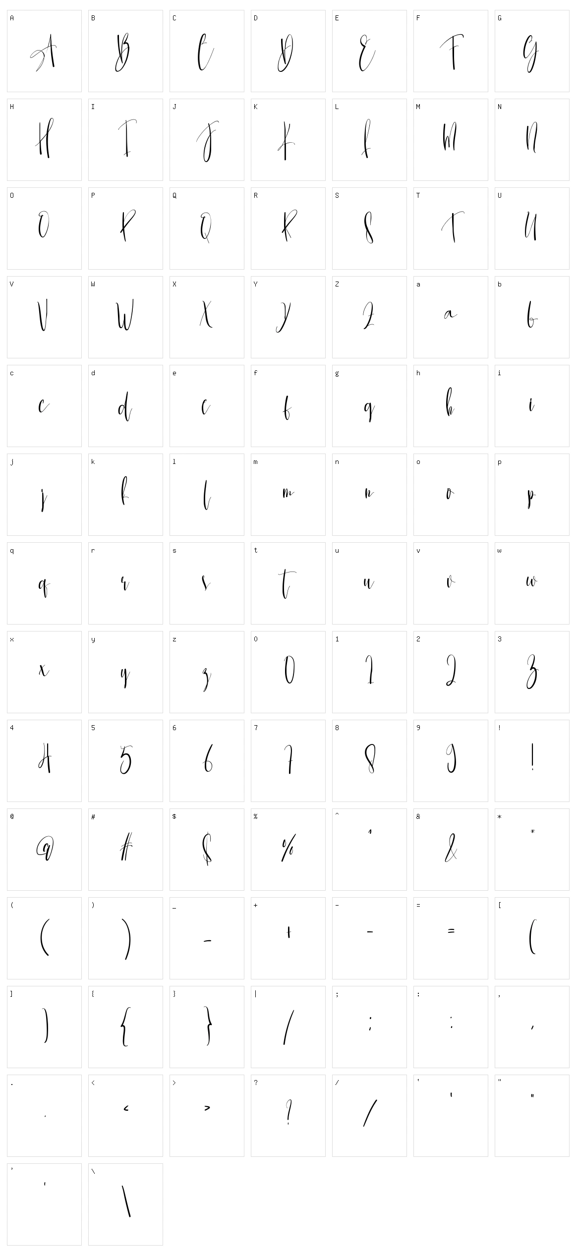 Emolka Character Set