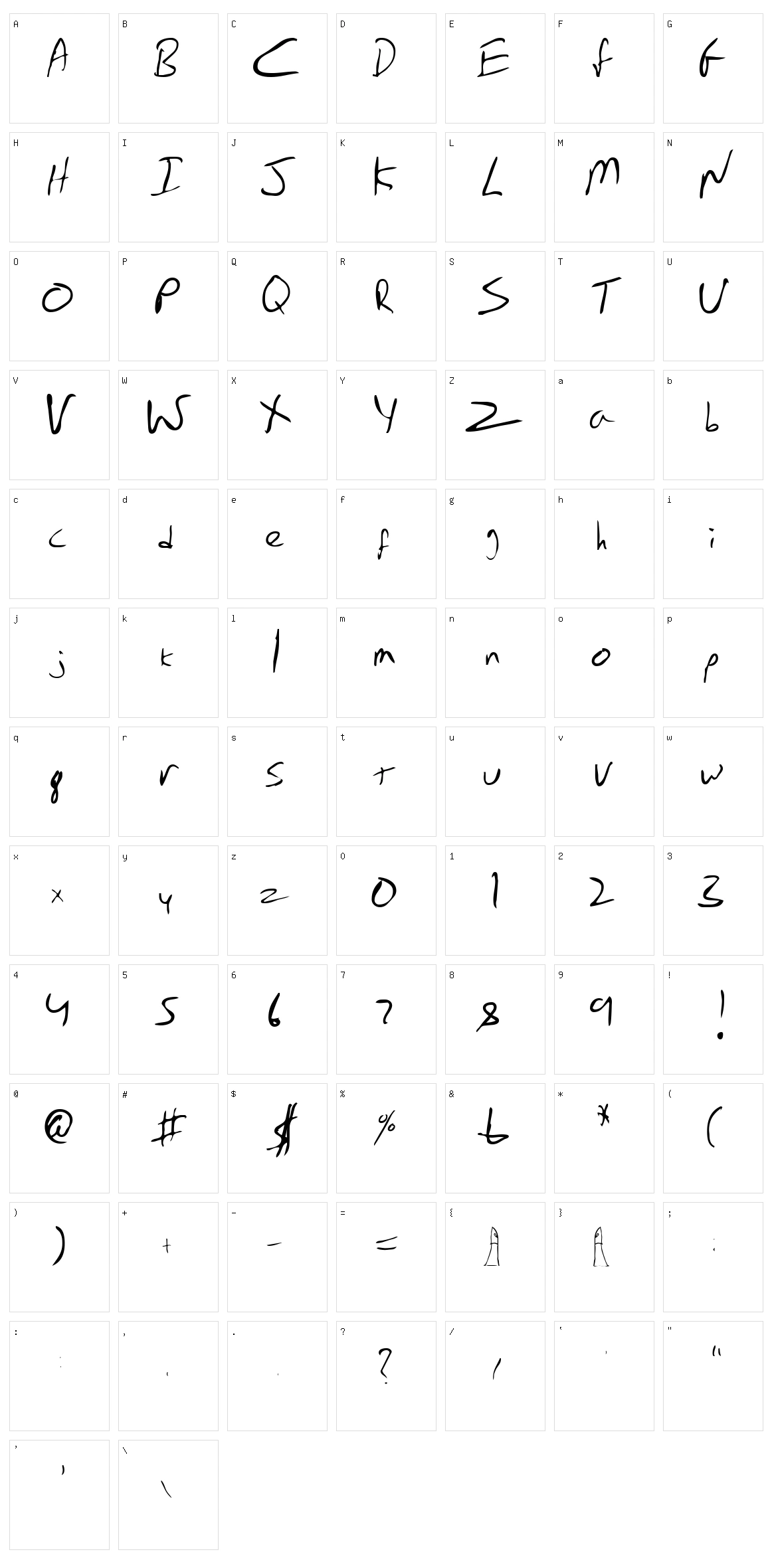 Emperors Scrawl Character Set