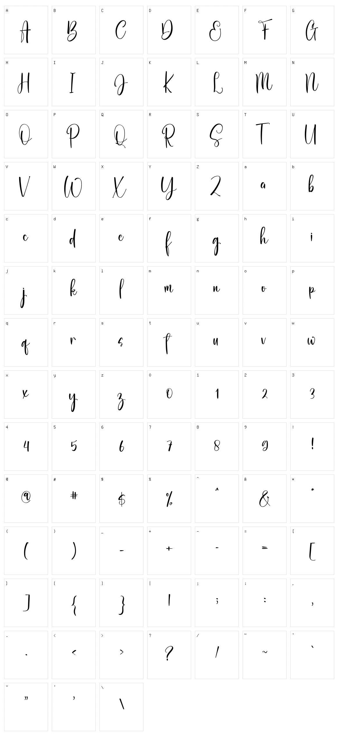 Endinglove Character Set