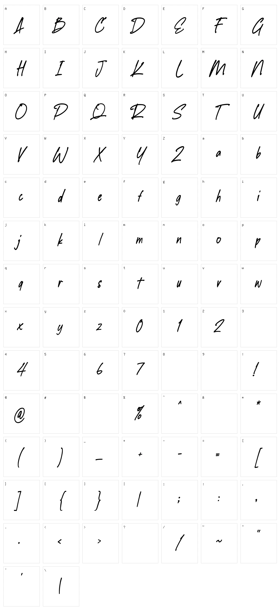 Endless Revisions Character Set