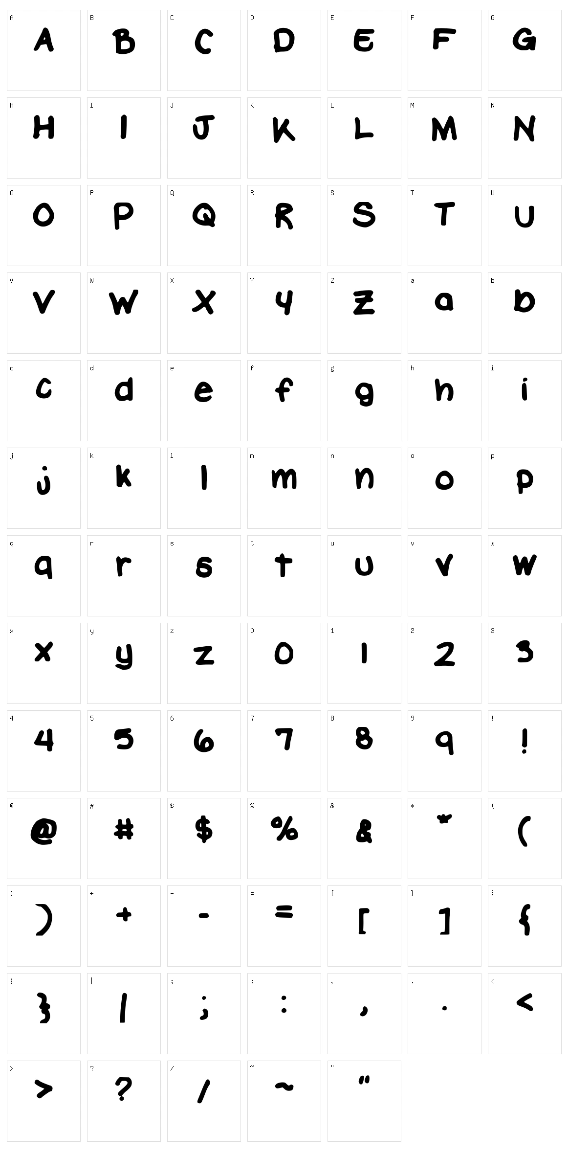 Enduratize Character Set