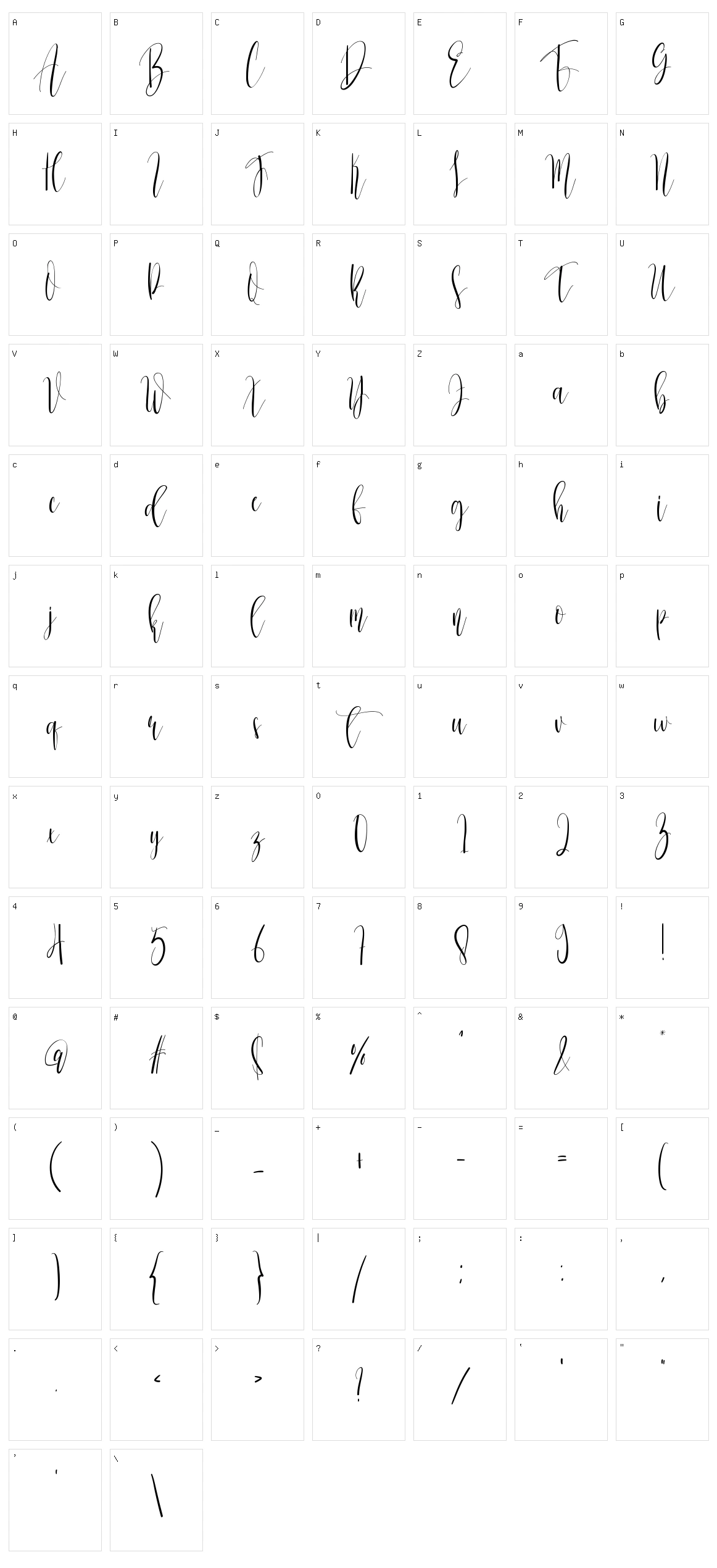 English Character Set