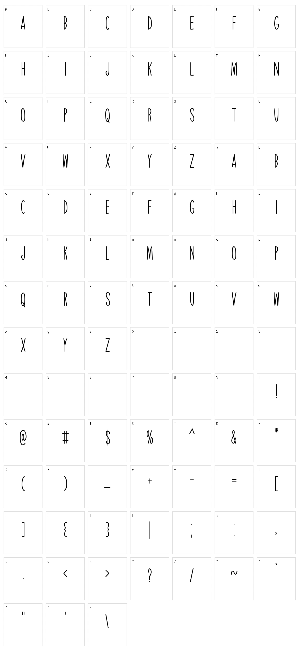 Enormous Joy Character Set