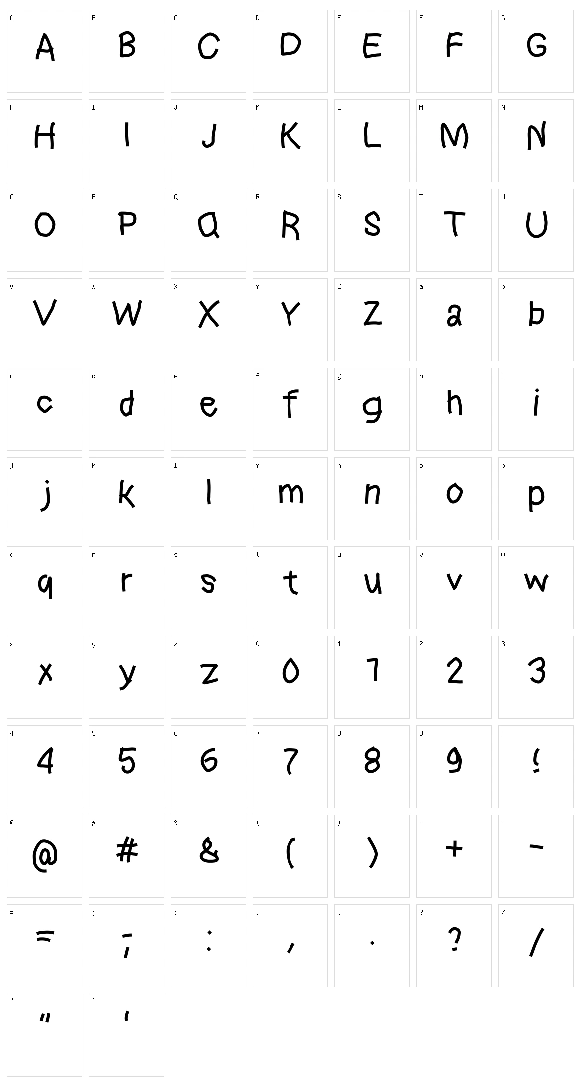 Epcl Character Set