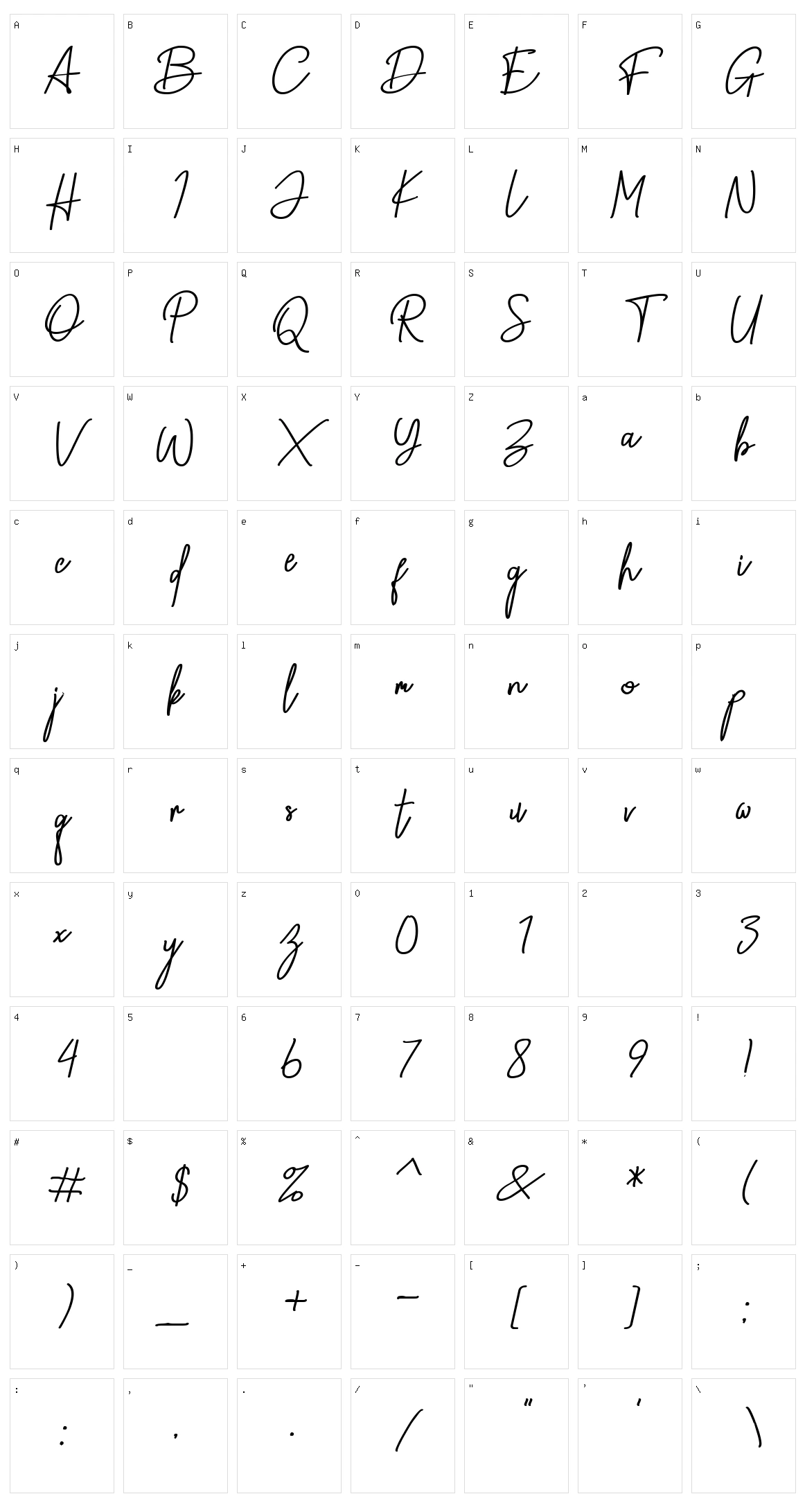 Equalizer Script Character Set