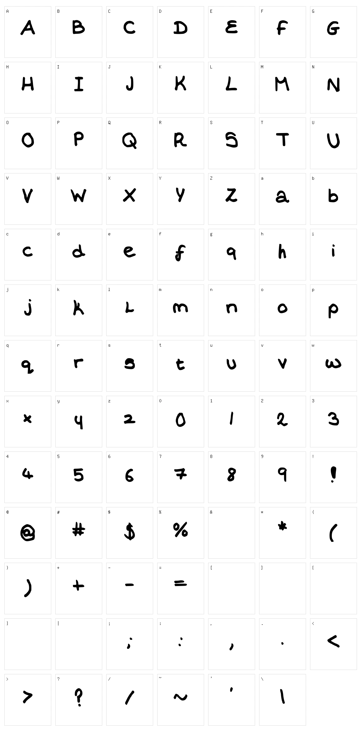 Erays Writing Character Set