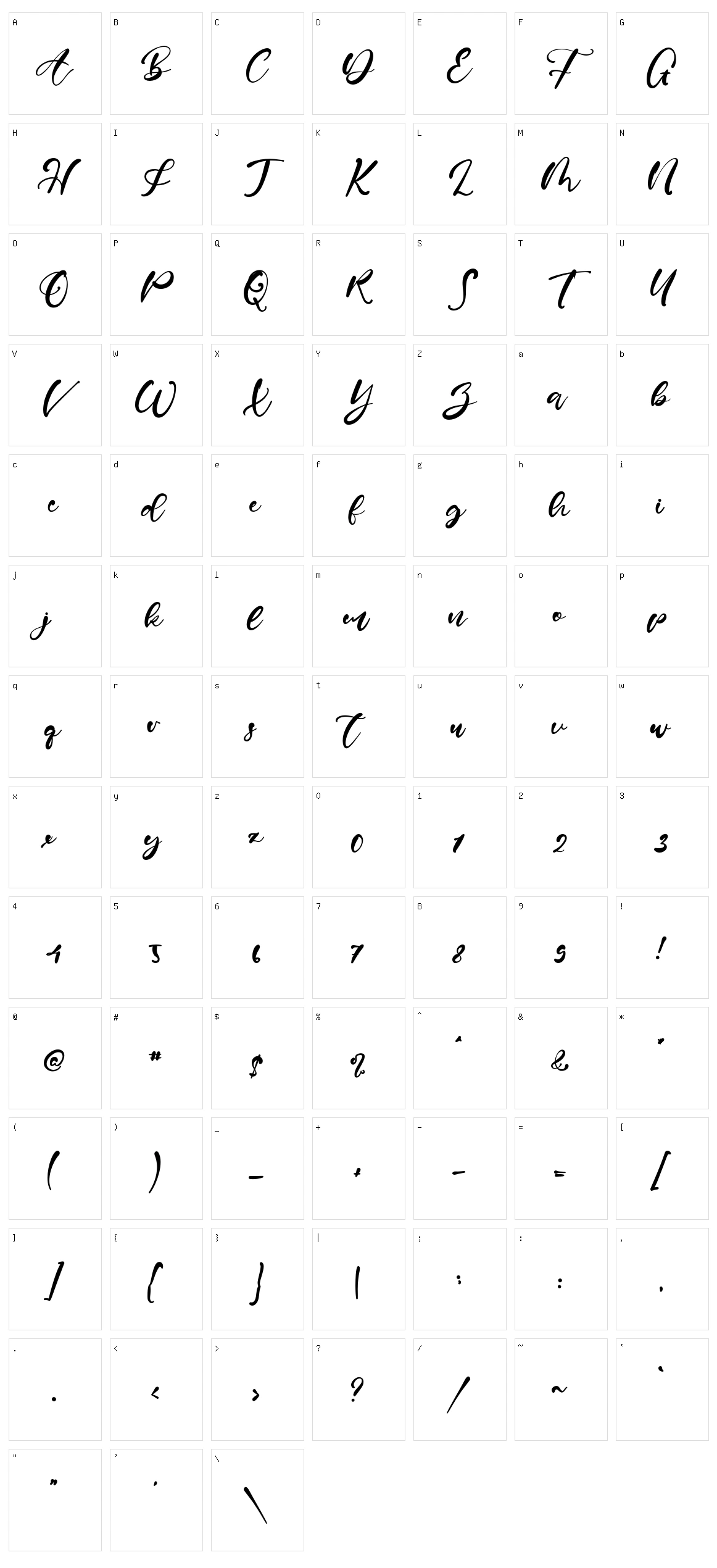 Ernest Horner Character Set