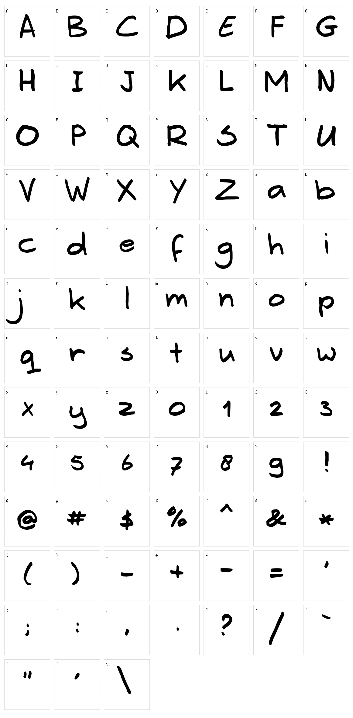 Erwin Character Set