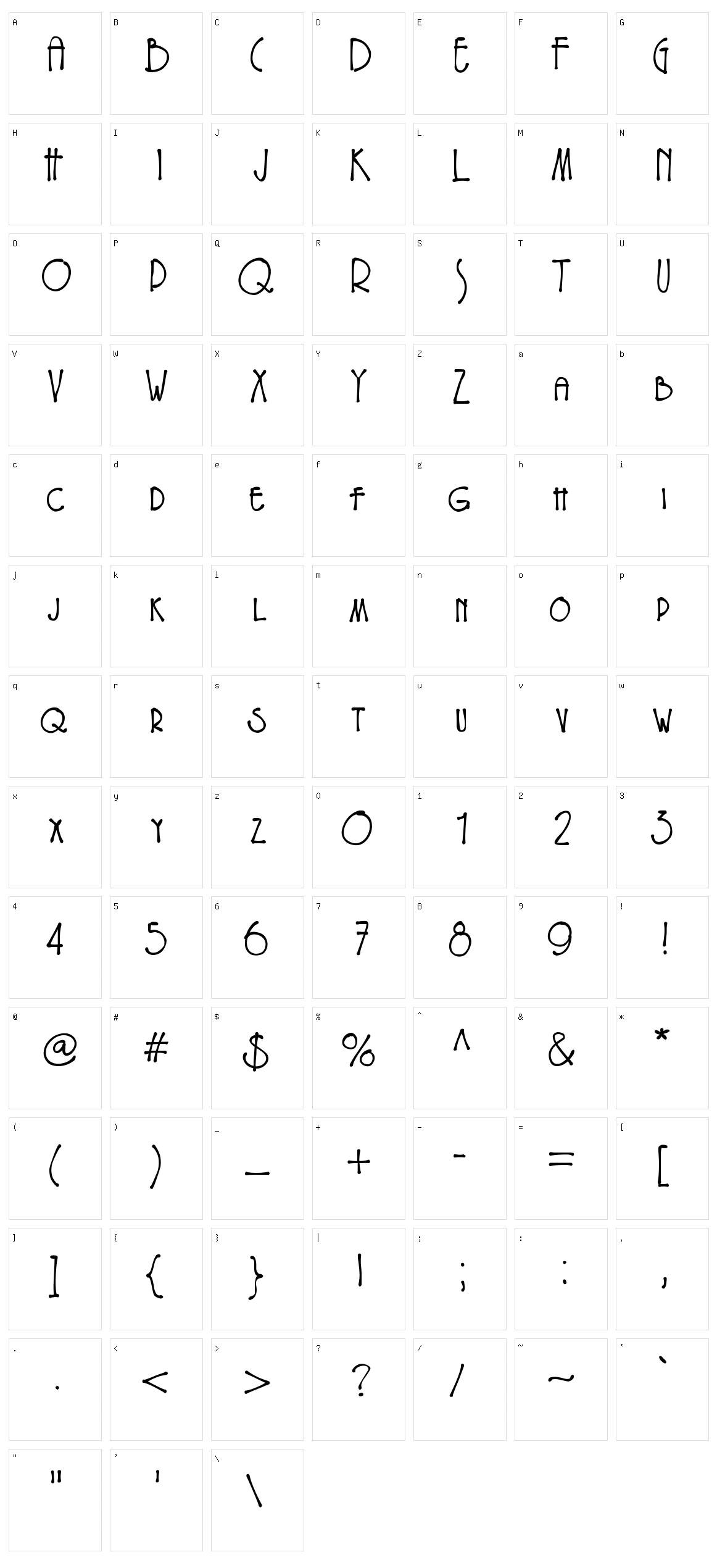 Eryx Freeform Character Set