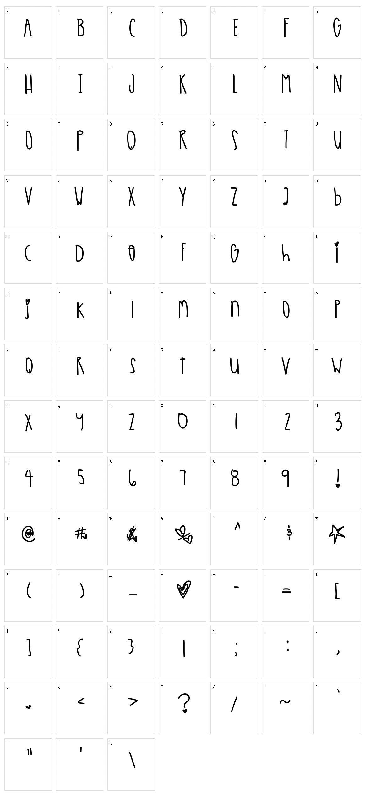 Escapades Character Set