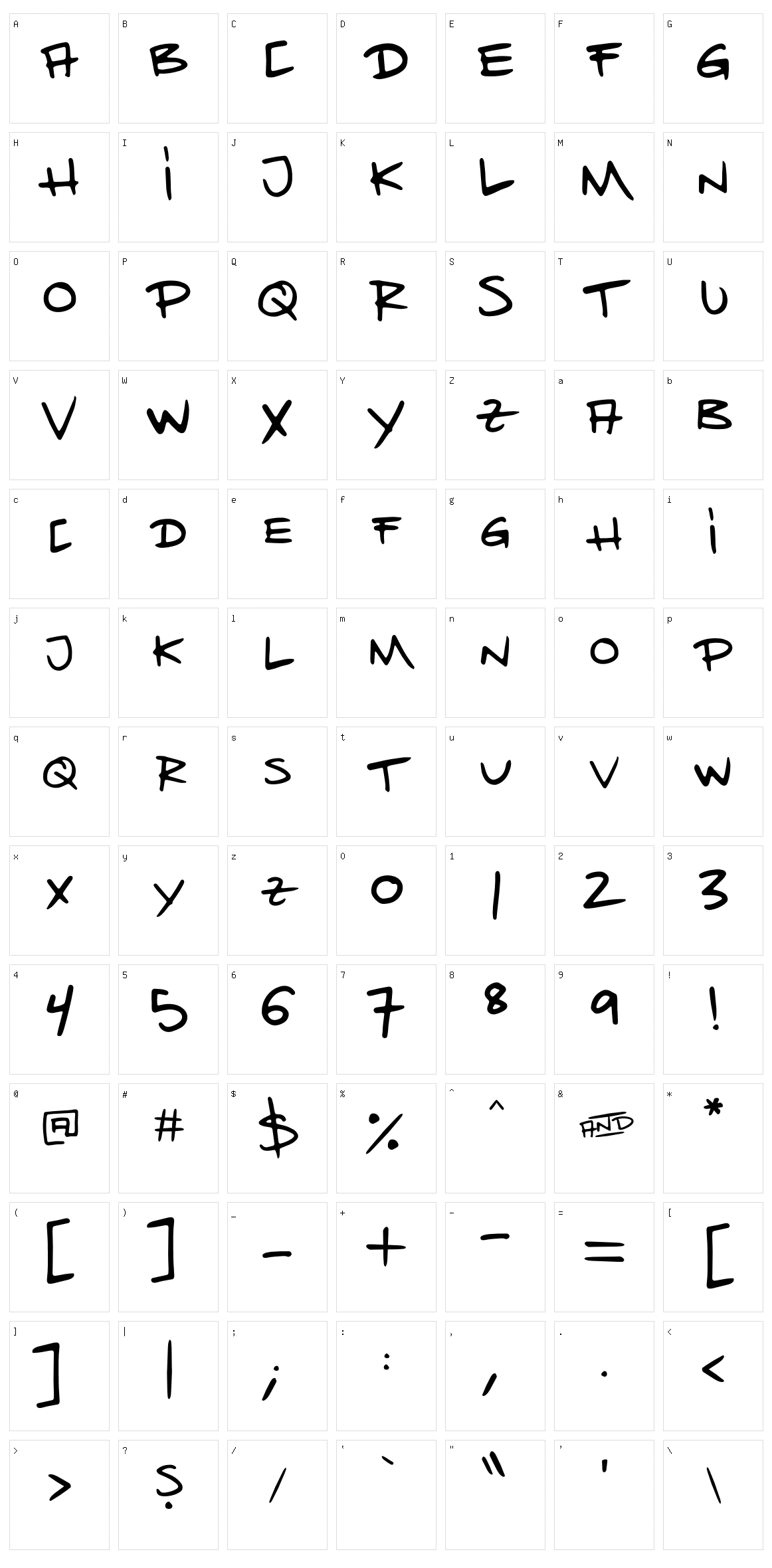 Escrita Hand Character Set