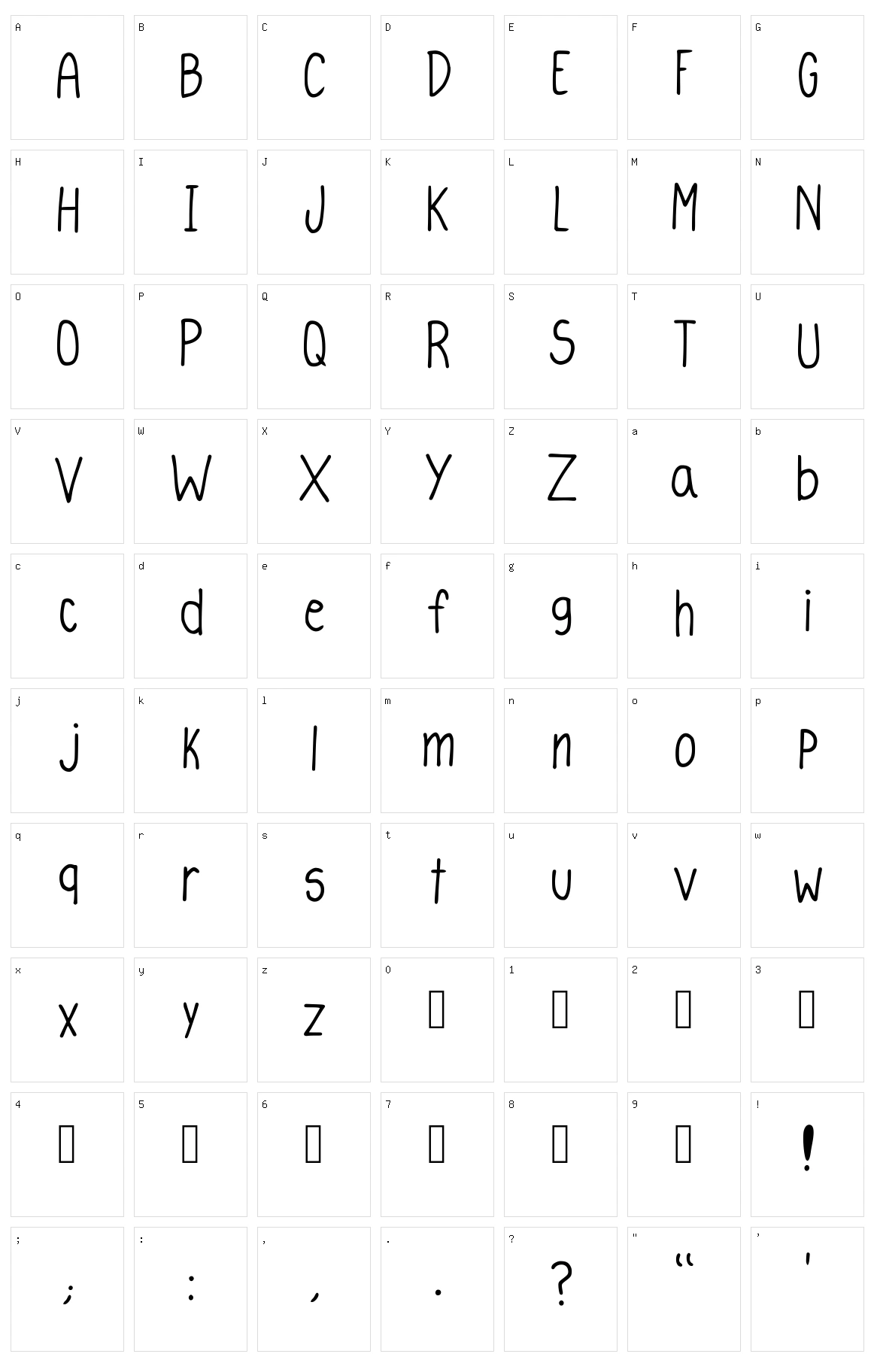 Escrito Character Set