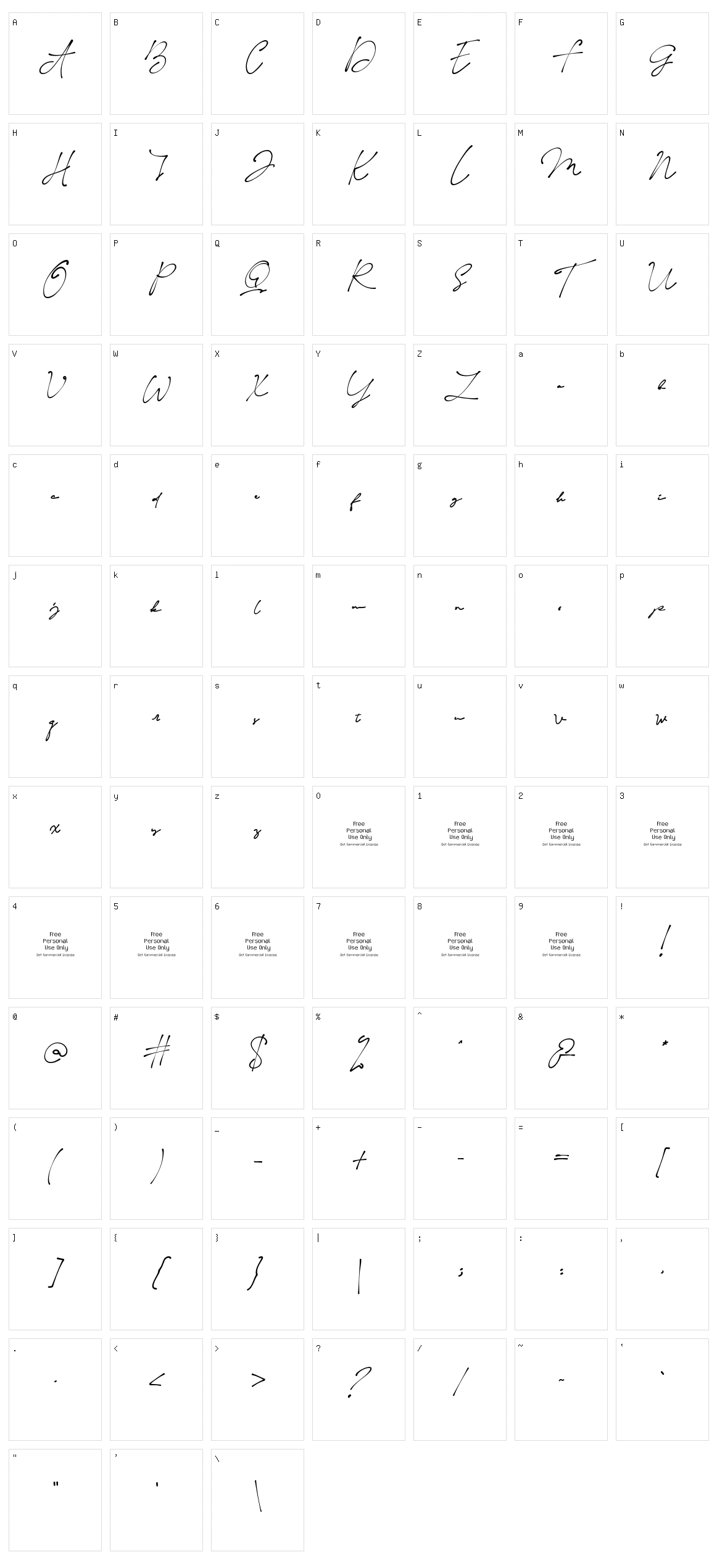 Esmerald Character Set