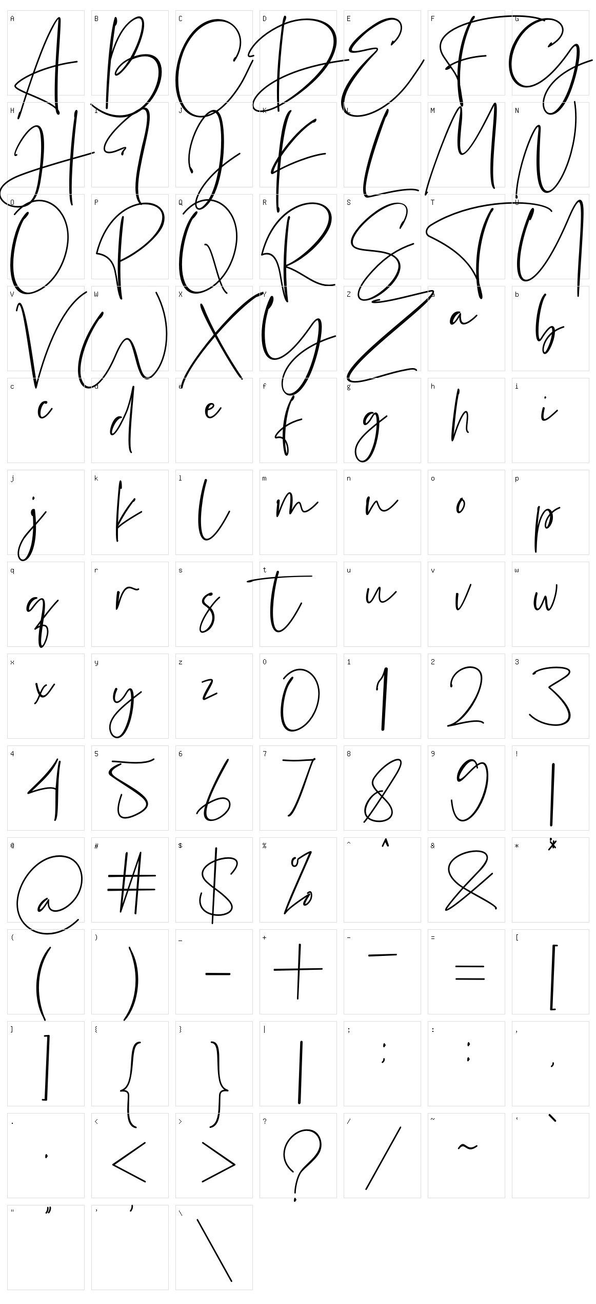 Estefin Character Set