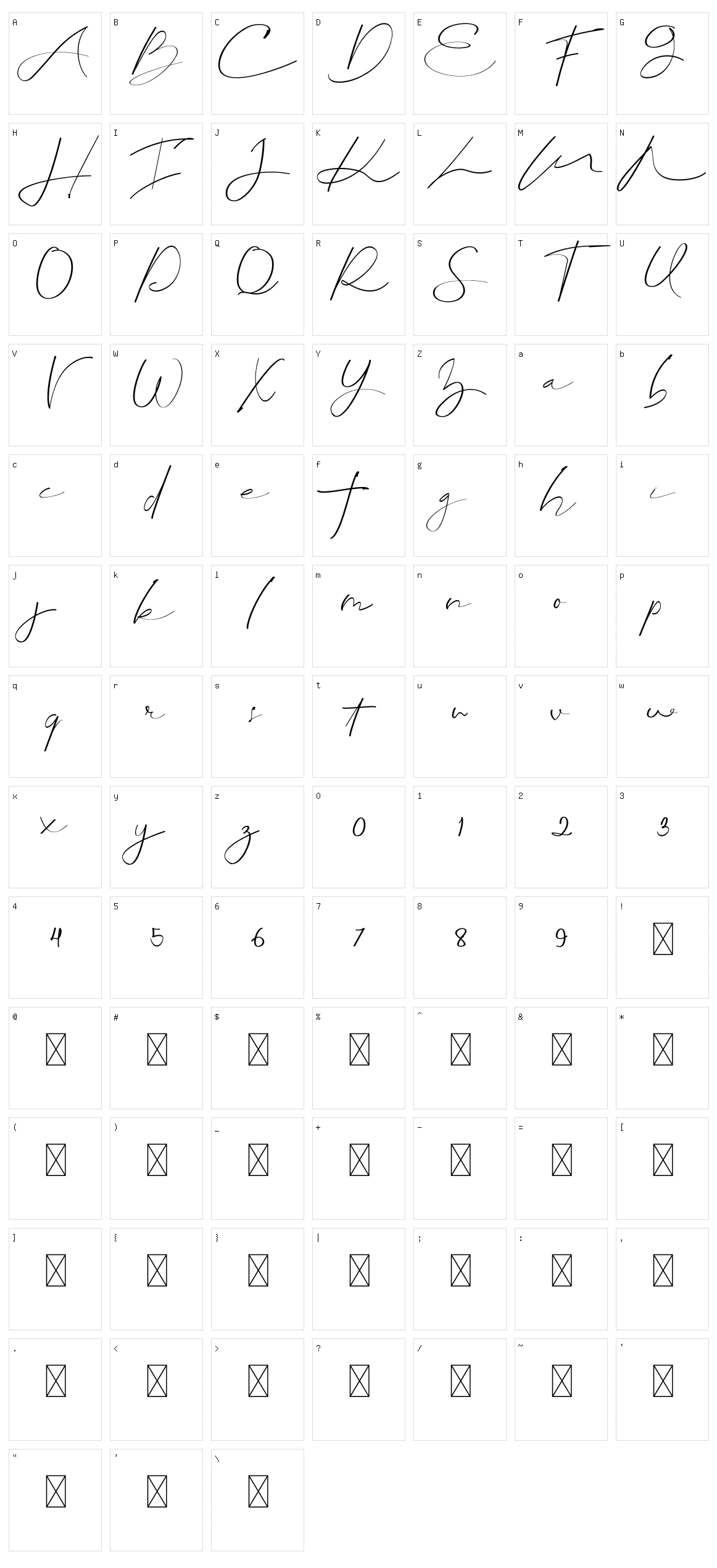 Estella Character Set