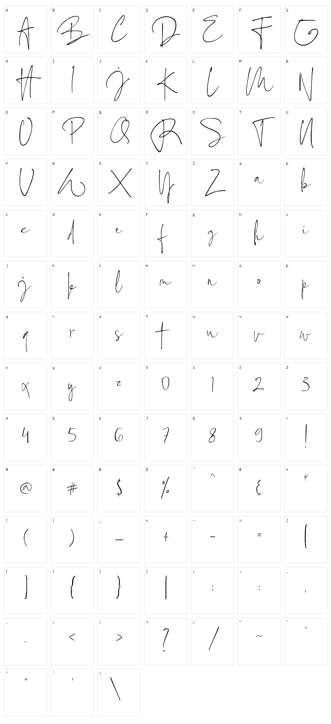 Estelly Character Set