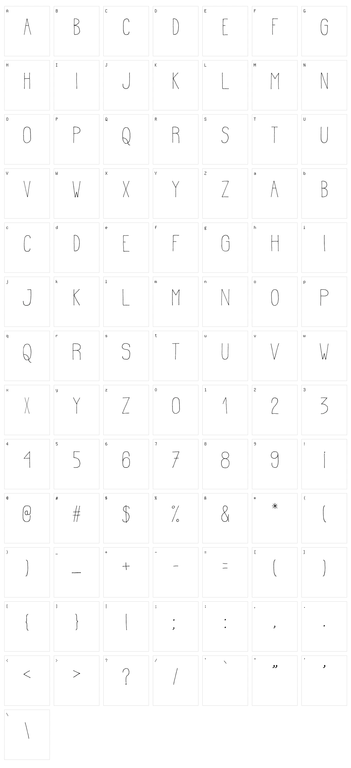 Estirada Character Set