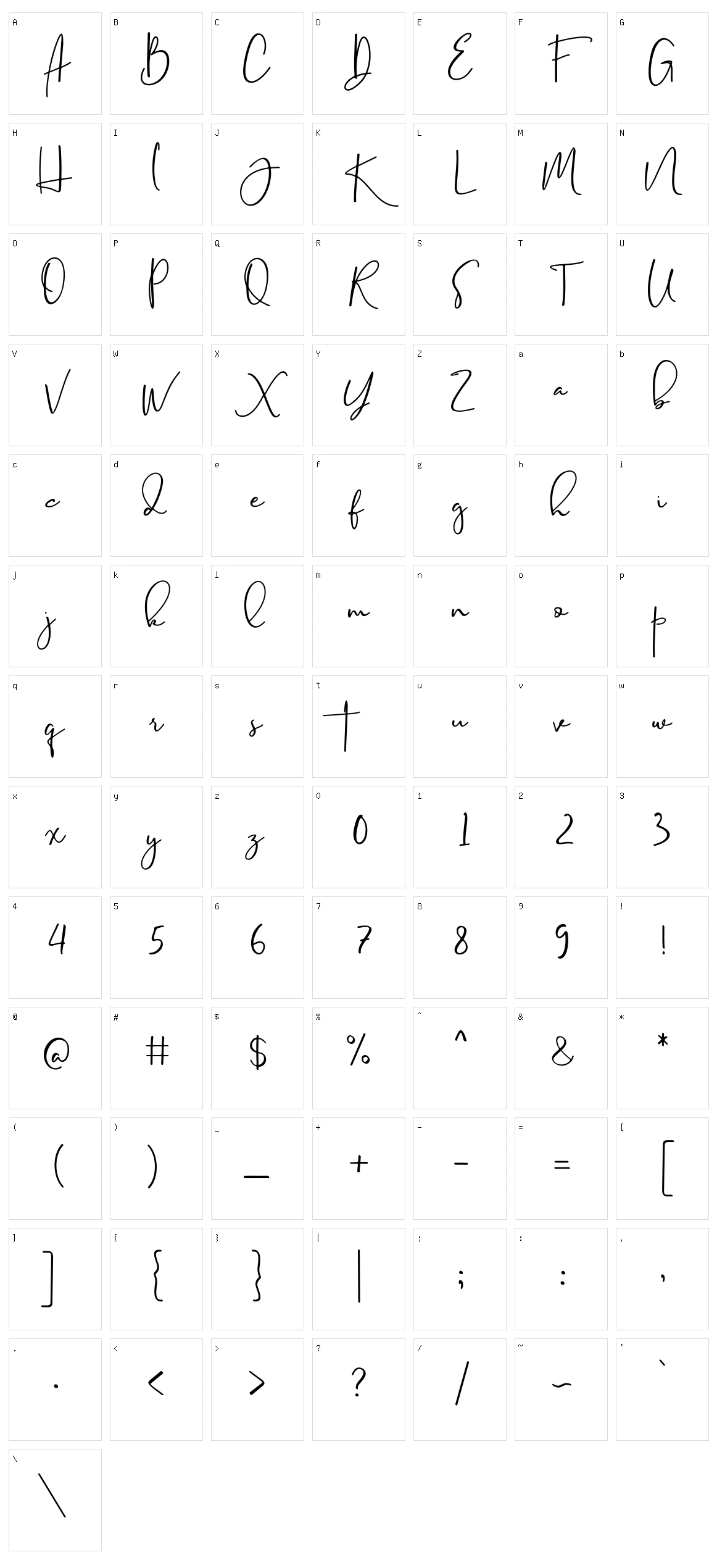Estrela Character Set