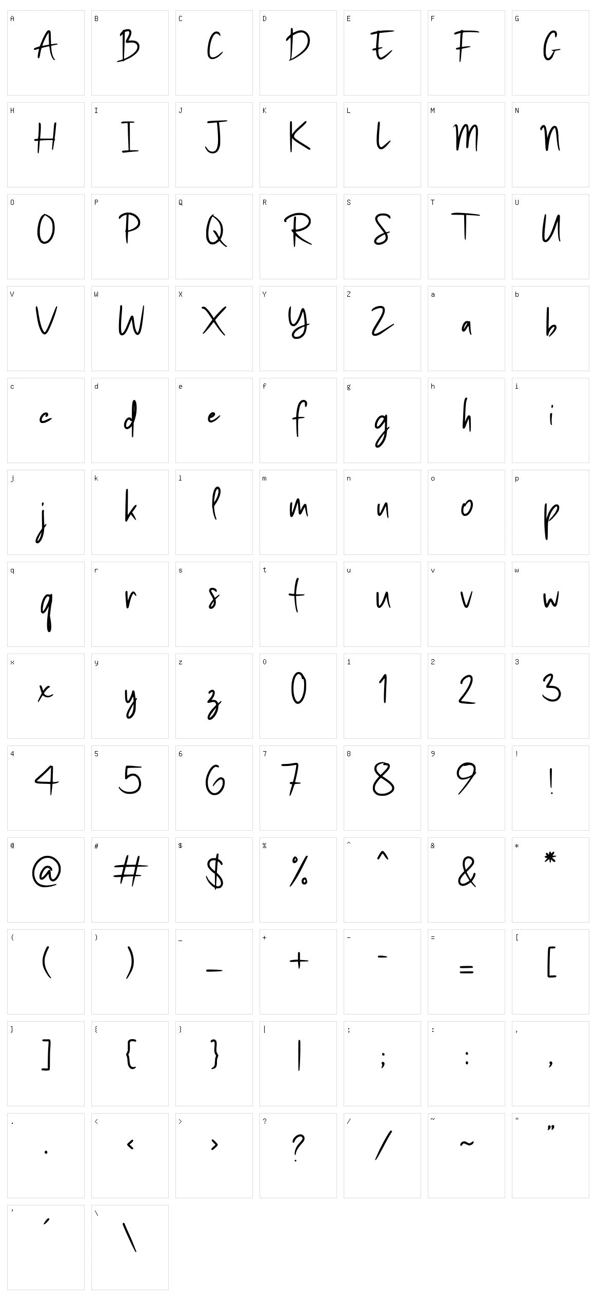 Europhia Character Set
