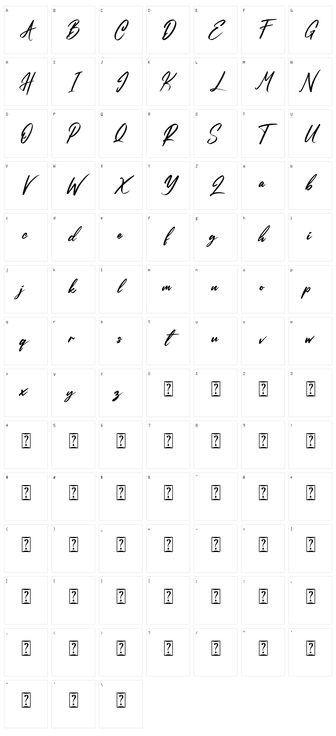 Evallia Character Set