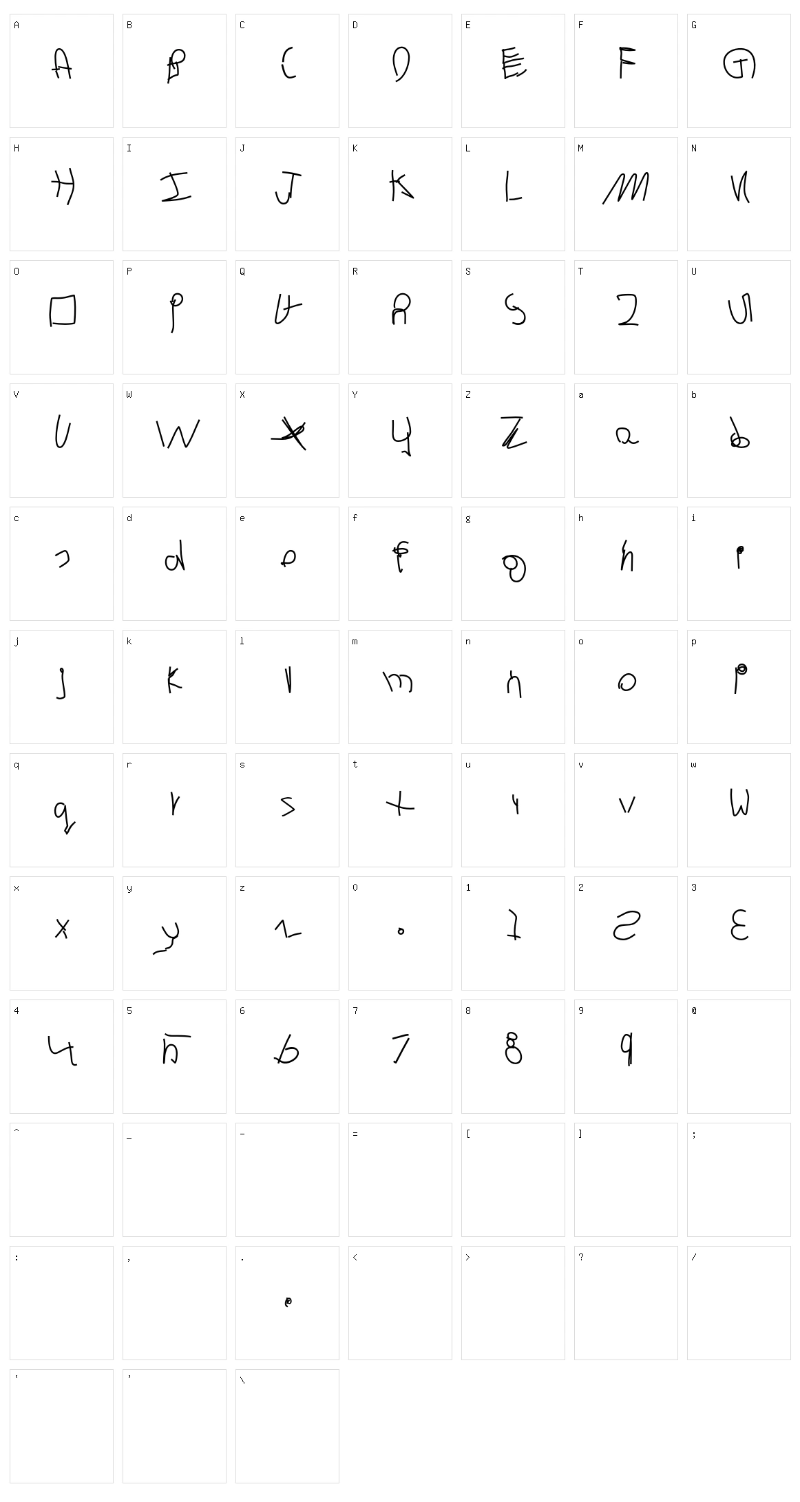 Evan Character Set