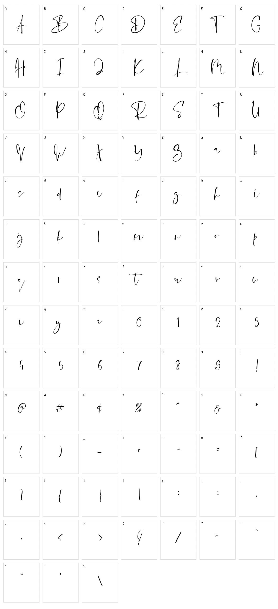 Evanston Character Set