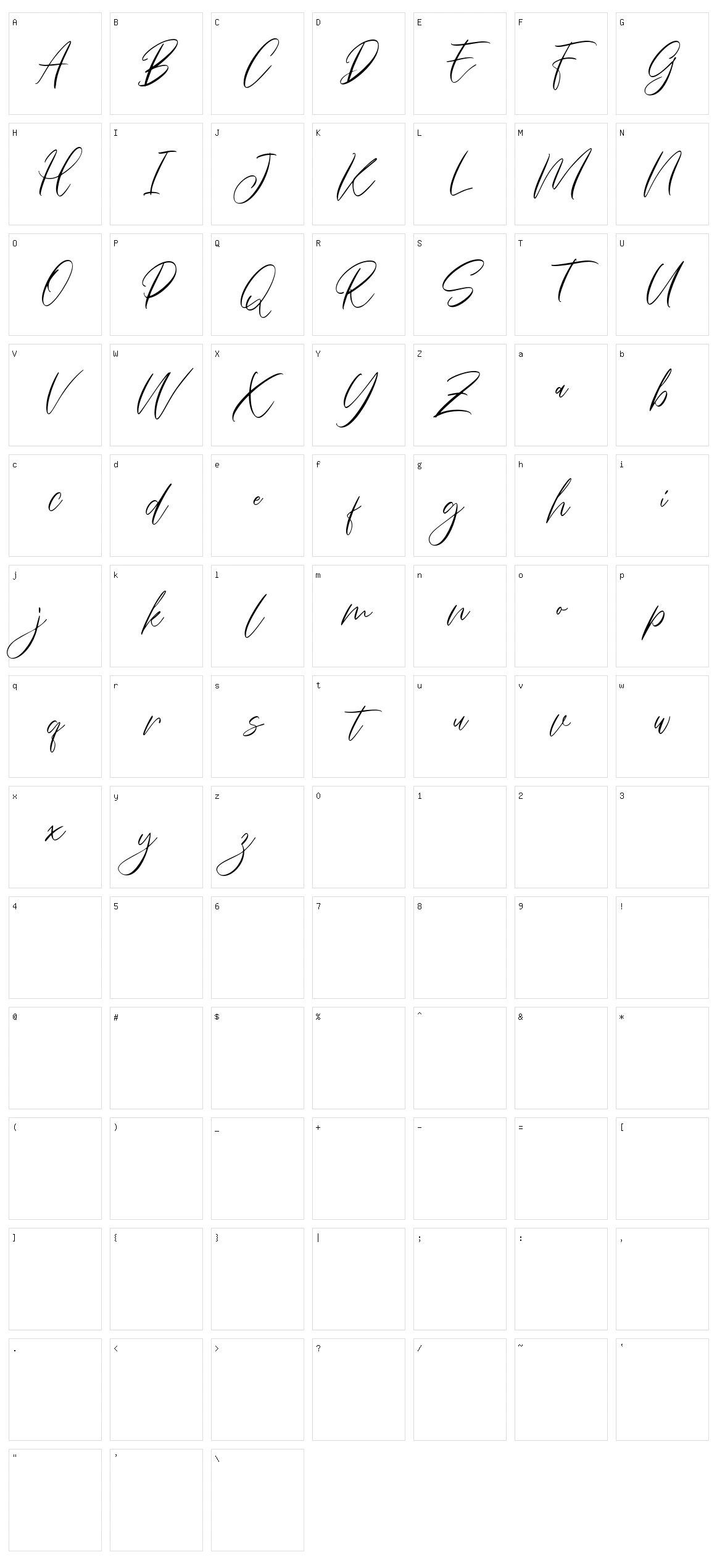 Everlyne Character Set